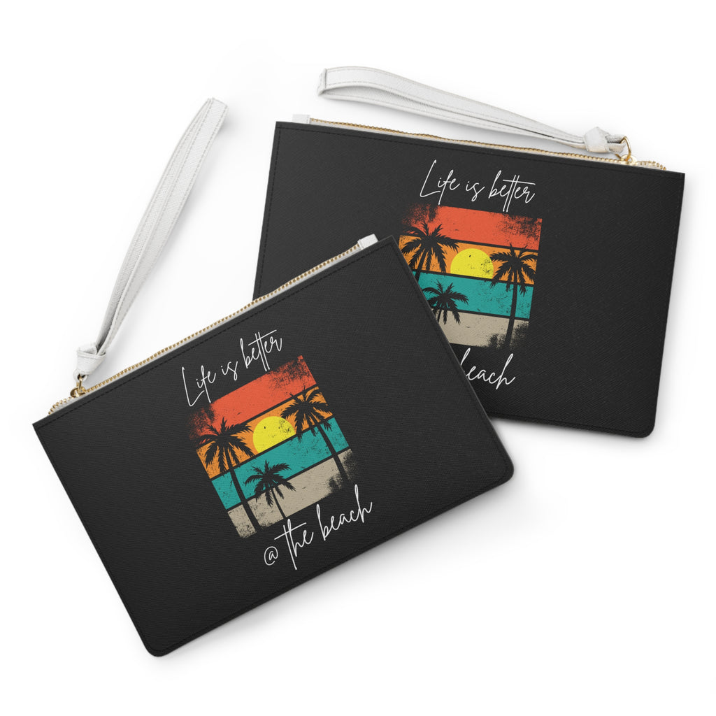Beach Sunset Clutch Bag — "Life Is Better @ The Beach" Wristlet