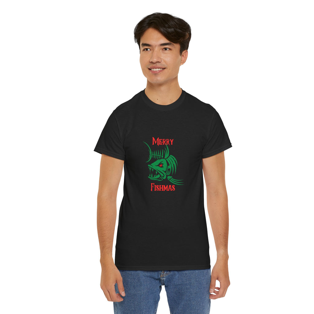Fishmas Graphic Tee — "Merry Fishmas" Christmas Fishing T-Shirt