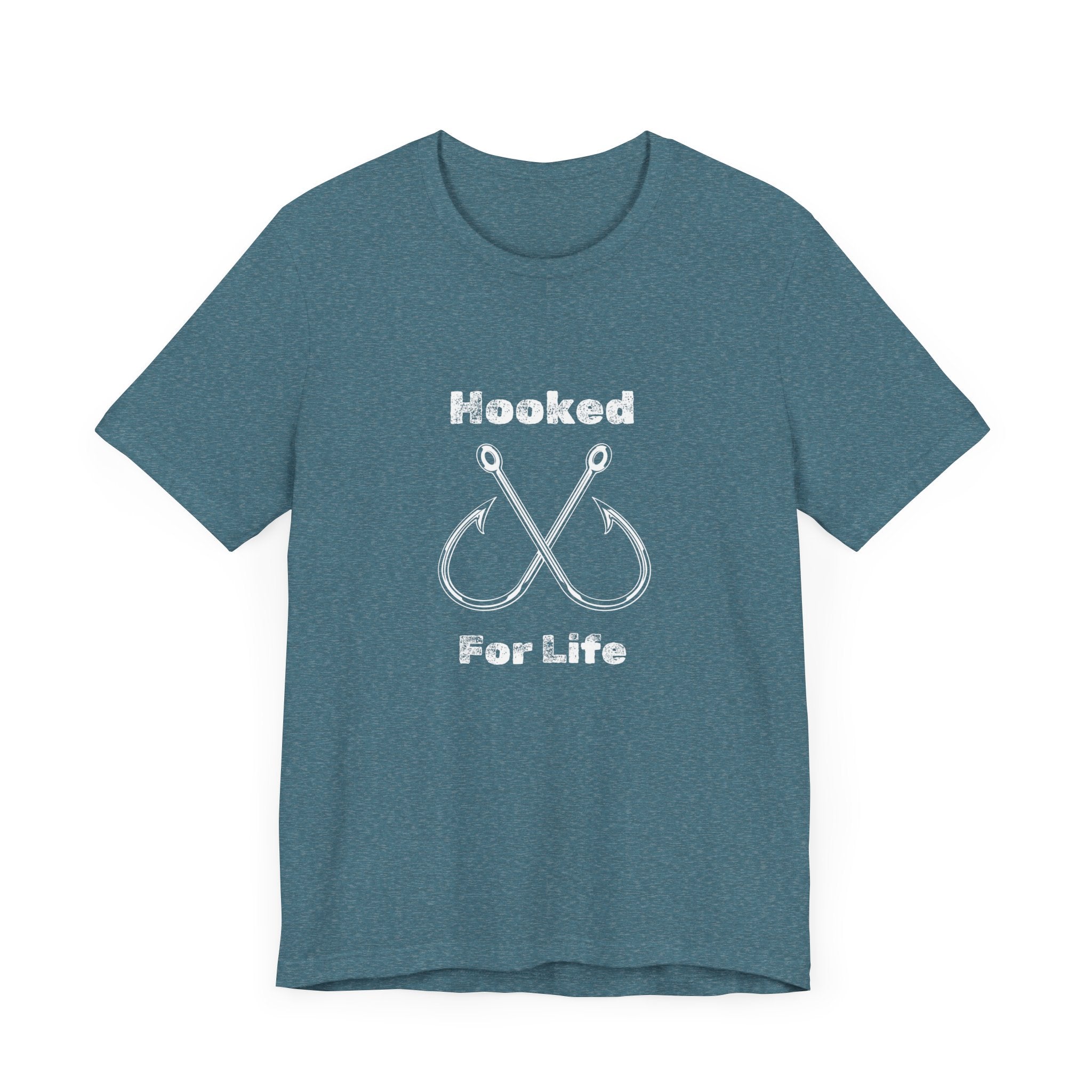 "Hooked for Life" Fishing Tee - Unisex Short Sleeve Shirt Express Delivery available.