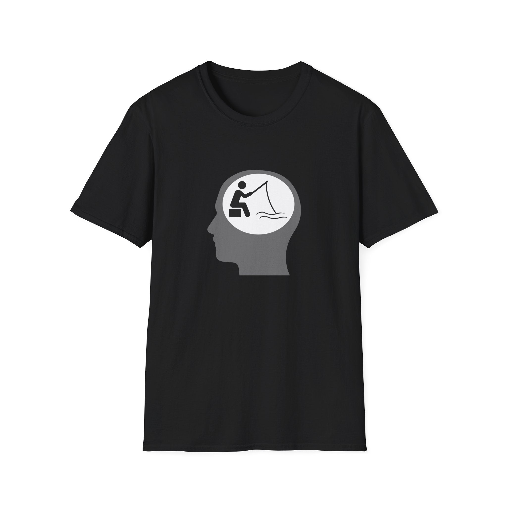 "Fishing On The Brain" Unisex Softstyle T-Shirt. #fishing #fish #fisherman #boating #boats #outdoors #creek #lake #bass