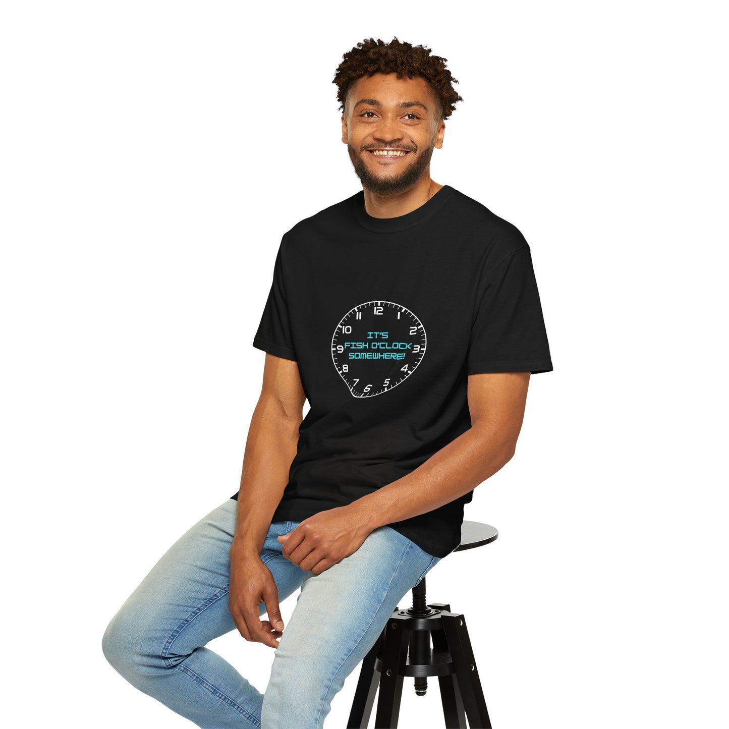 Unisex "It's Fish O'Clock Somewhere!" T-Shirt - Fun Garment-Dyed Tee for Fishing Lovers