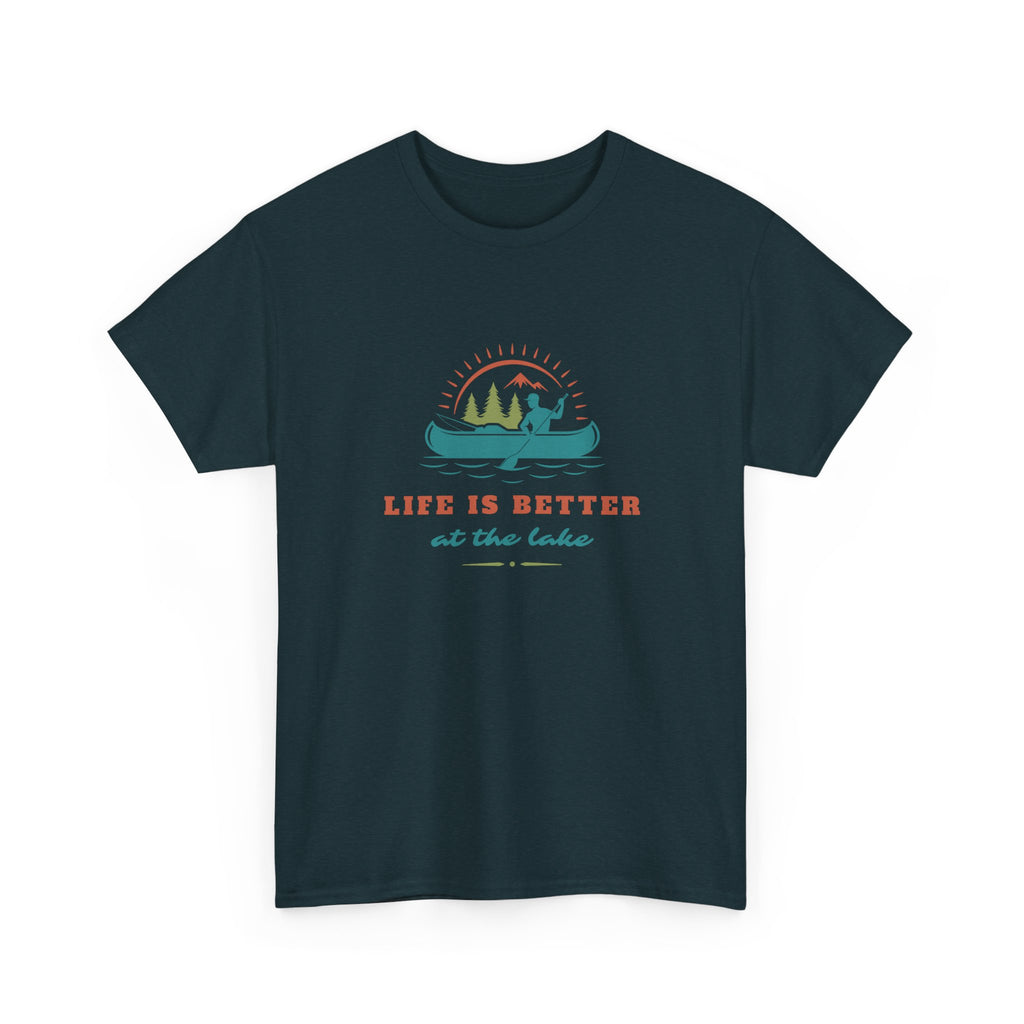 Life is Better at the Lake Unisex Heavy Cotton T-Shirt - Comfortable Outdoor Shirt