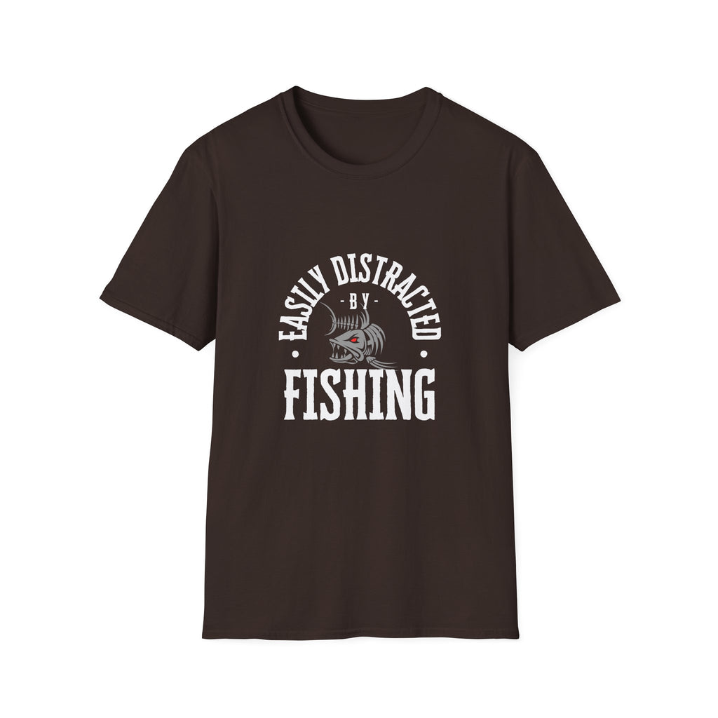 "Easily Distracted by Fishing" Unisex Softstyle T-Shirt