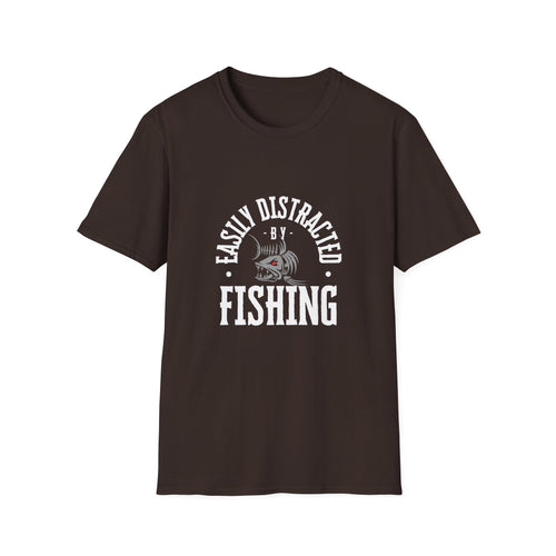 "Easily Distracted by Fishing" Unisex Softstyle T-Shirt