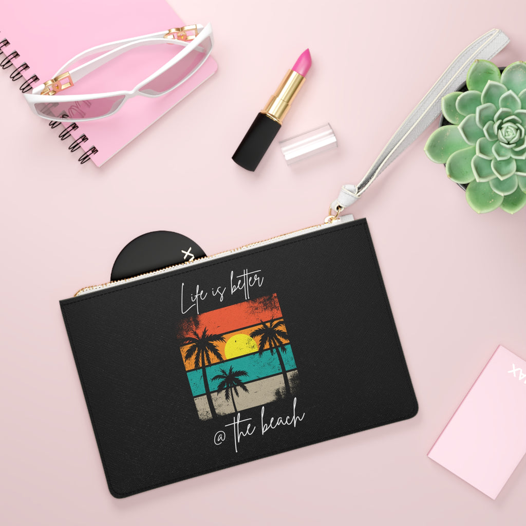 Beach Sunset Clutch Bag — "Life Is Better @ The Beach" Wristlet