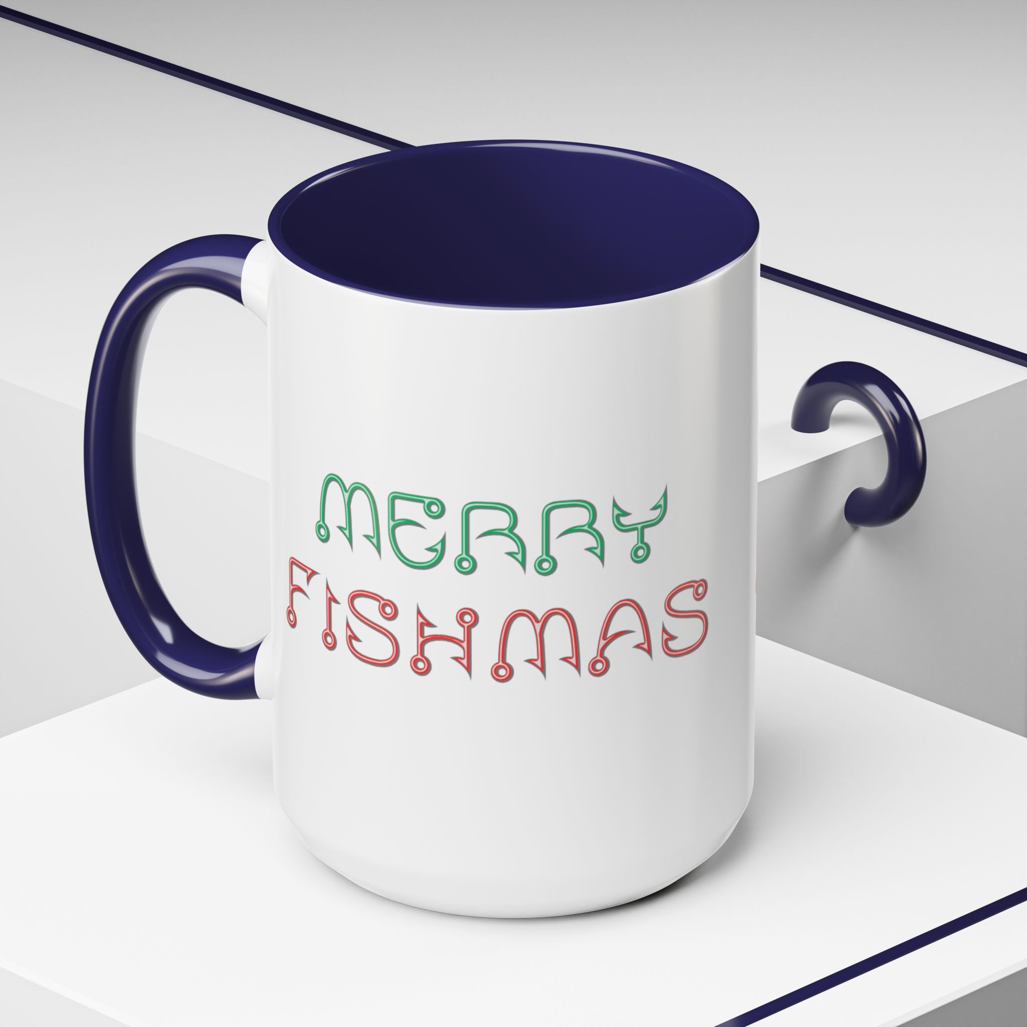Merry Fishmas Coffee Mug — Funny Holiday Fishing Gift (11/15 oz)