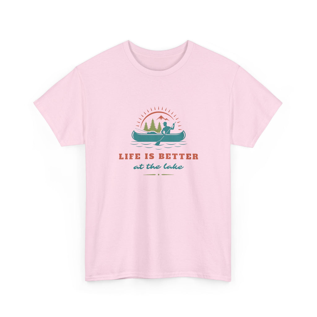 Life is Better at the Lake Unisex Heavy Cotton T-Shirt - Comfortable Outdoor Shirt