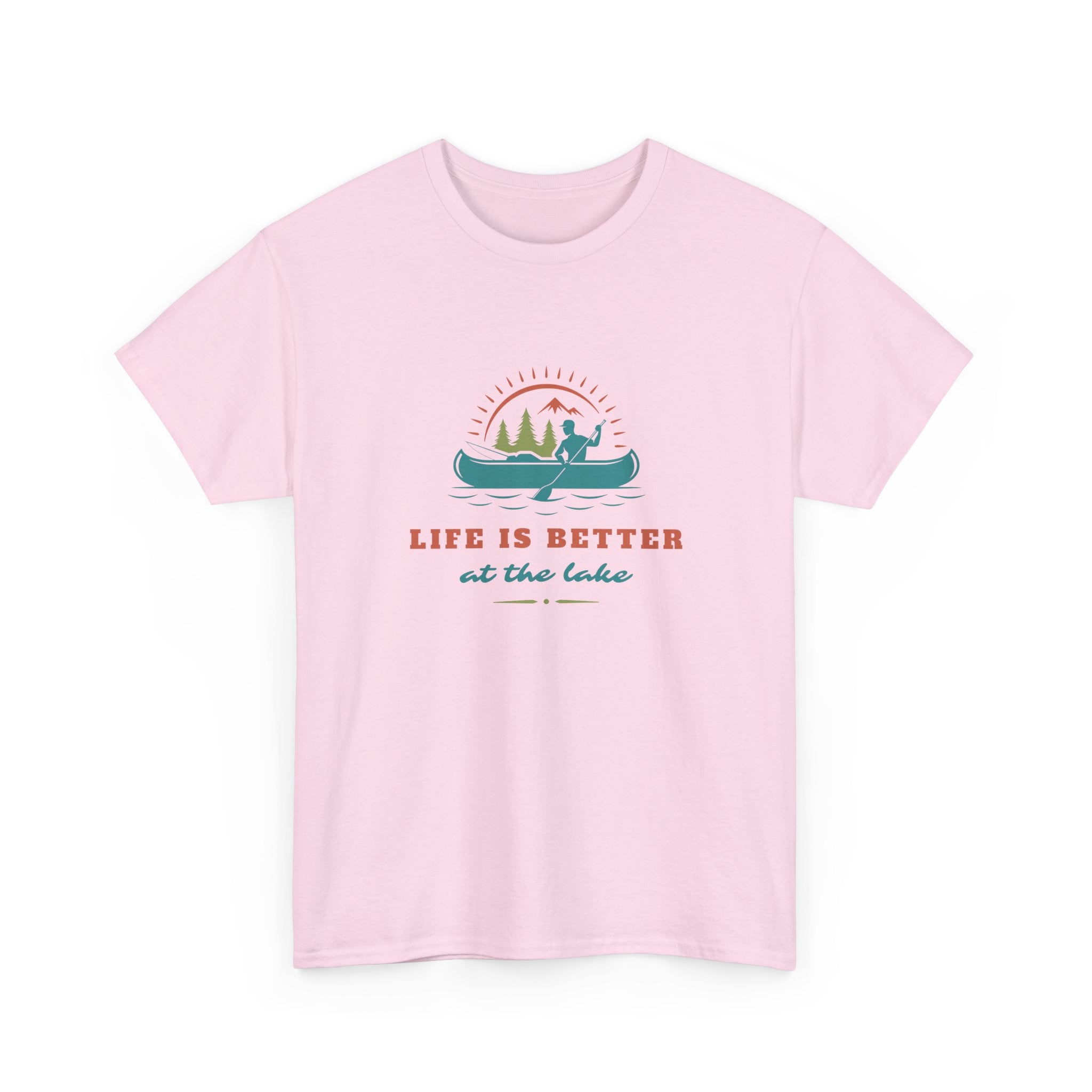 Life is Better at the Lake Unisex Heavy Cotton T-Shirt - Comfortable Outdoor Shirt