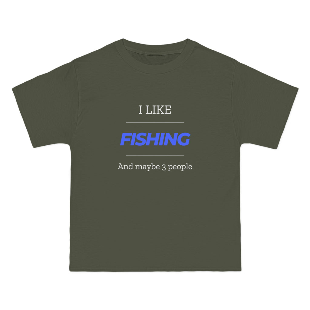 "I Like Fishing and Maybe 3 People" Beefy-T®  Short-Sleeve T-Shirt. #fishing #fish #fisherman #outdoors #dadgift