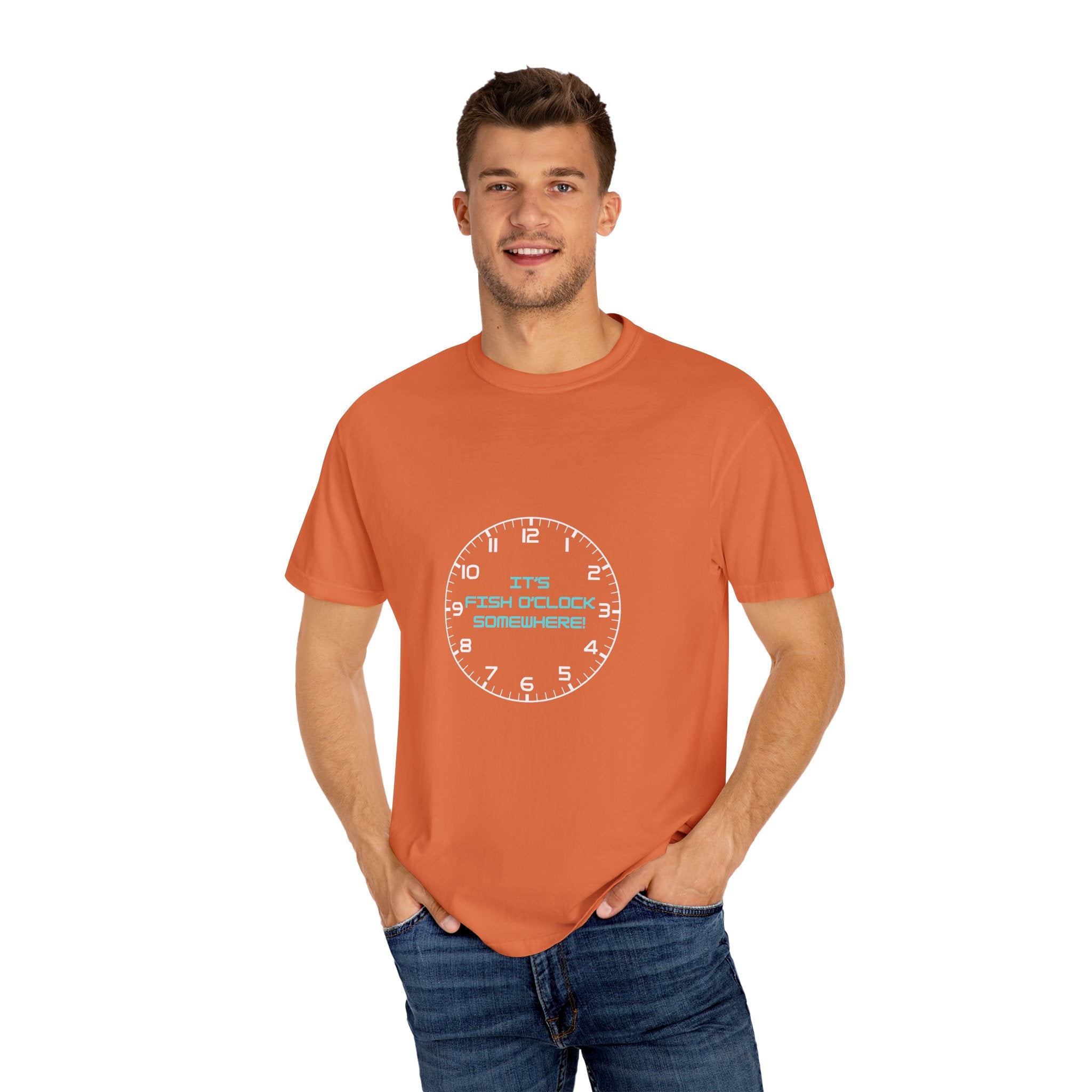 Unisex "It's Fish O'Clock Somewhere!" T-Shirt - Fun Garment-Dyed Tee for Fishing Lovers
