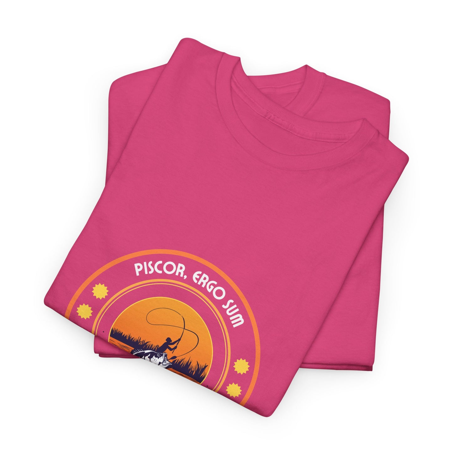 "I Fish, Therefore I Am" Unisex Heavy Cotton Tee - Graphic T-Shirt with Fishing Motif