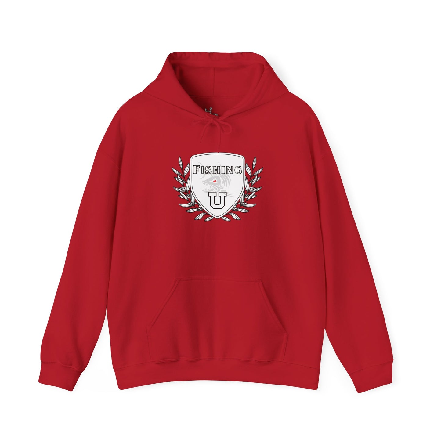 "Fishing University" Unisex Heavy Blend Hoodie - Fun Design for Fishermen