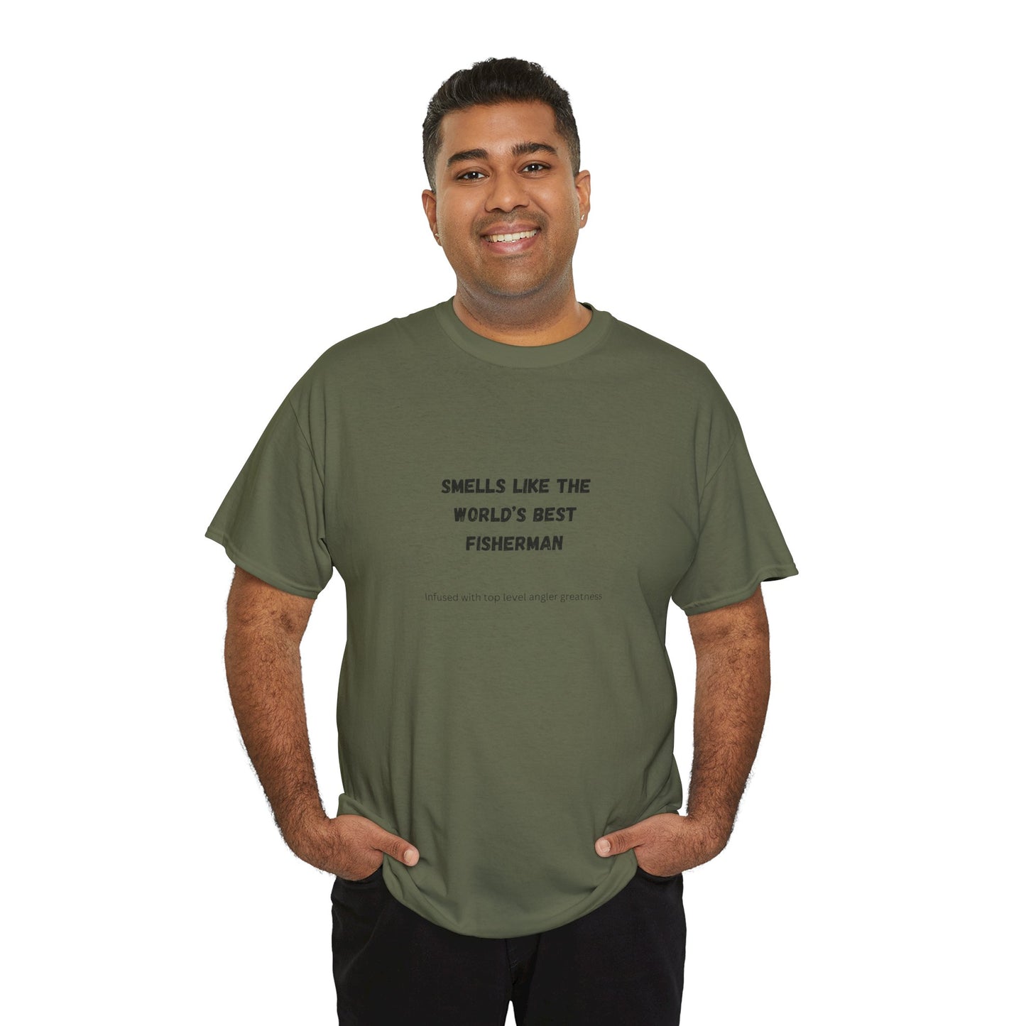 "Smells Like the World's Best Fisherman" Unisex Heavy Cotton Tee - Perfect Fishing Gift