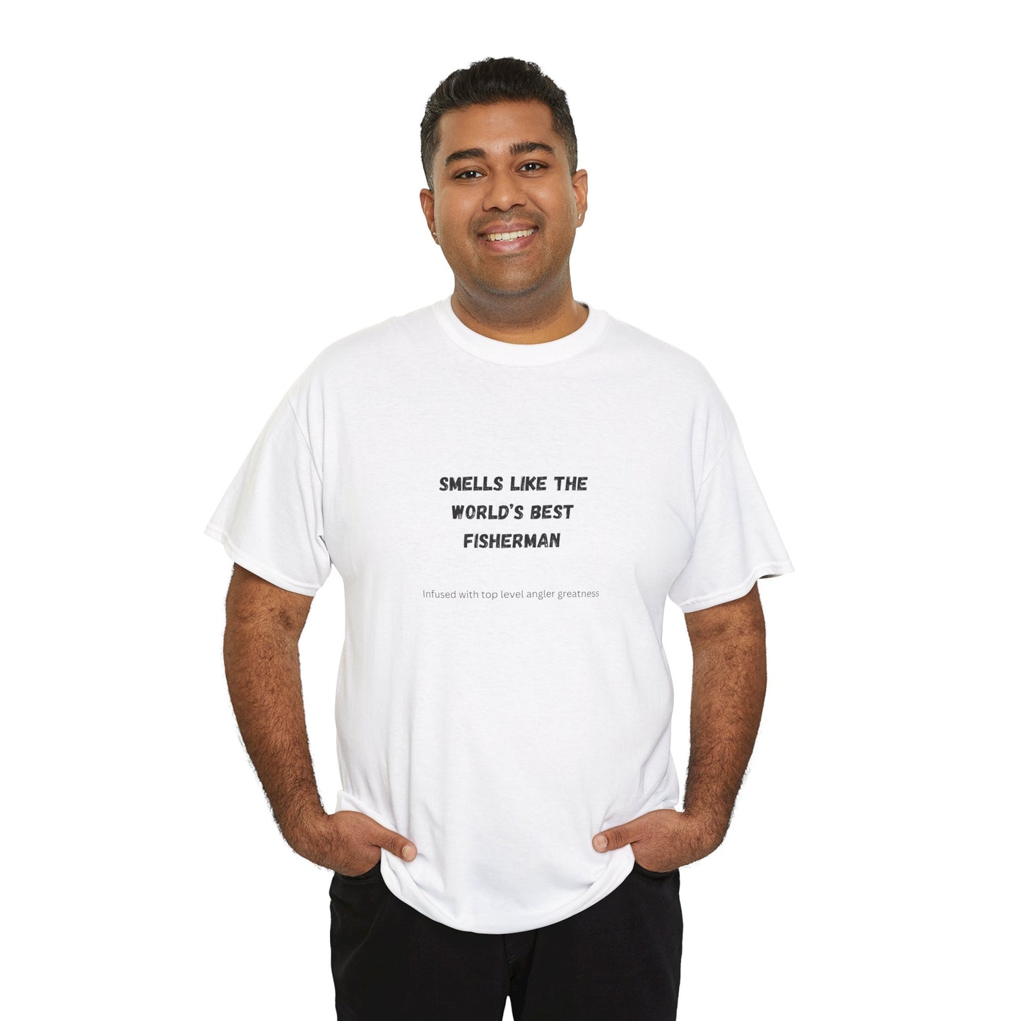 "Smells Like the World's Best Fisherman" Unisex Heavy Cotton Tee - Perfect Fishing Gift