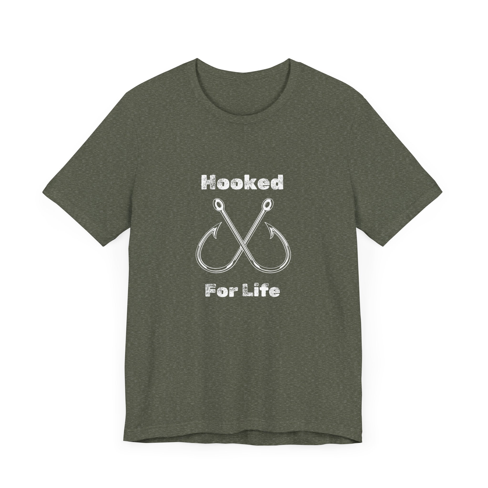 "Hooked for Life" Fishing Tee - Unisex Short Sleeve Shirt Express Delivery available.