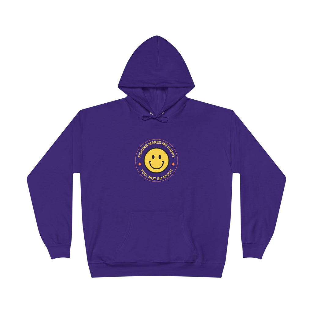 Unisex Eco-Friendly Hoodie "Fishing Makes Me Happy" - Perfect for Casual Outings and Gifting