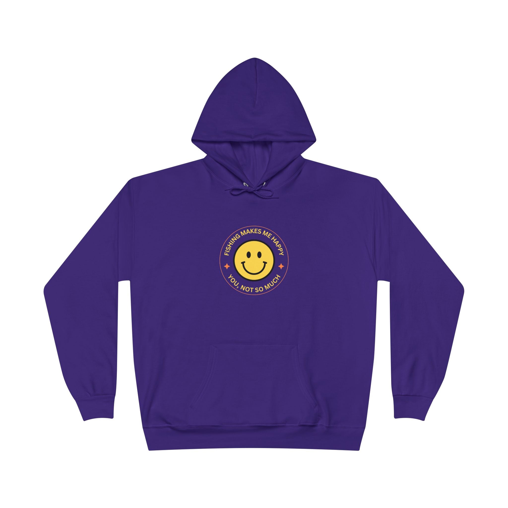 Unisex Eco-Friendly Hoodie "Fishing Makes Me Happy" - Perfect for Casual Outings and Gifting