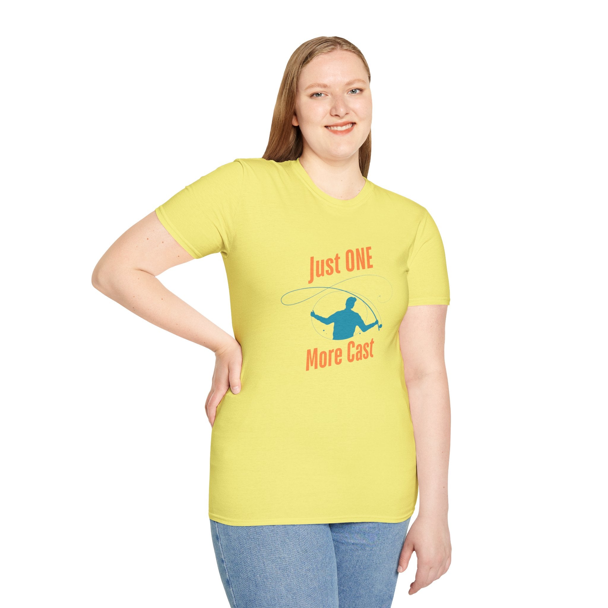 "Just ONE More Cast" Fishing T-Shirt - Unisex Softstyle Tee