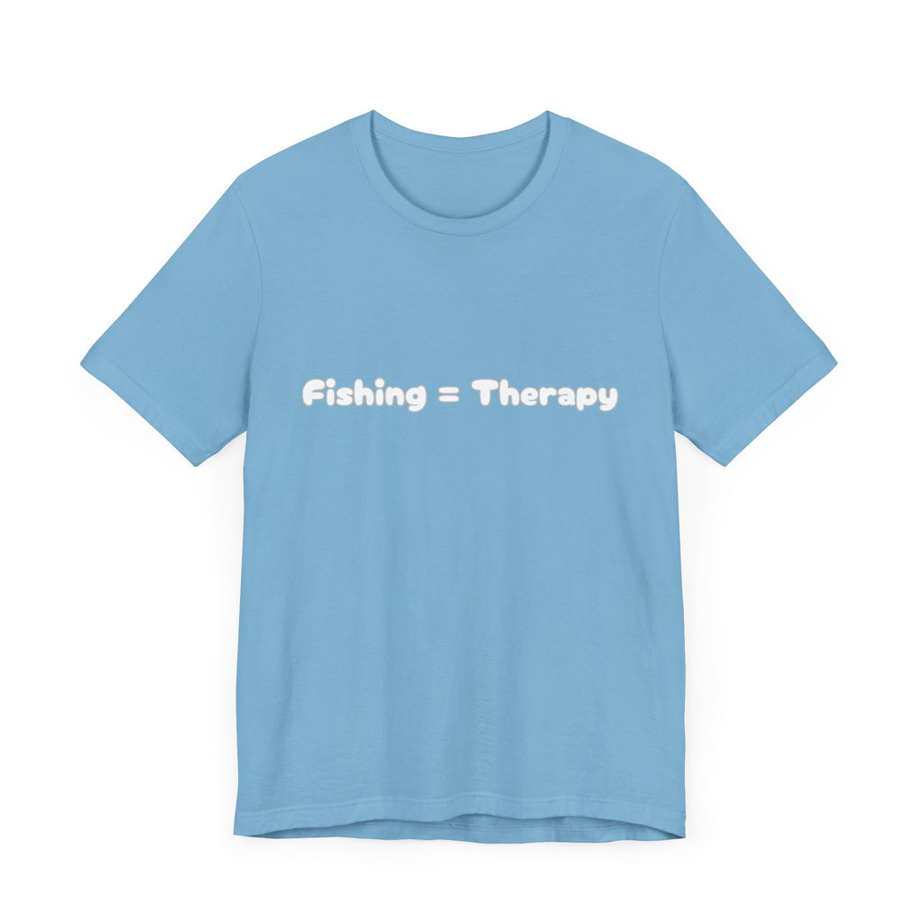Unisex  "Fishing = Therapy" Jersey Short Sleeve Tee.