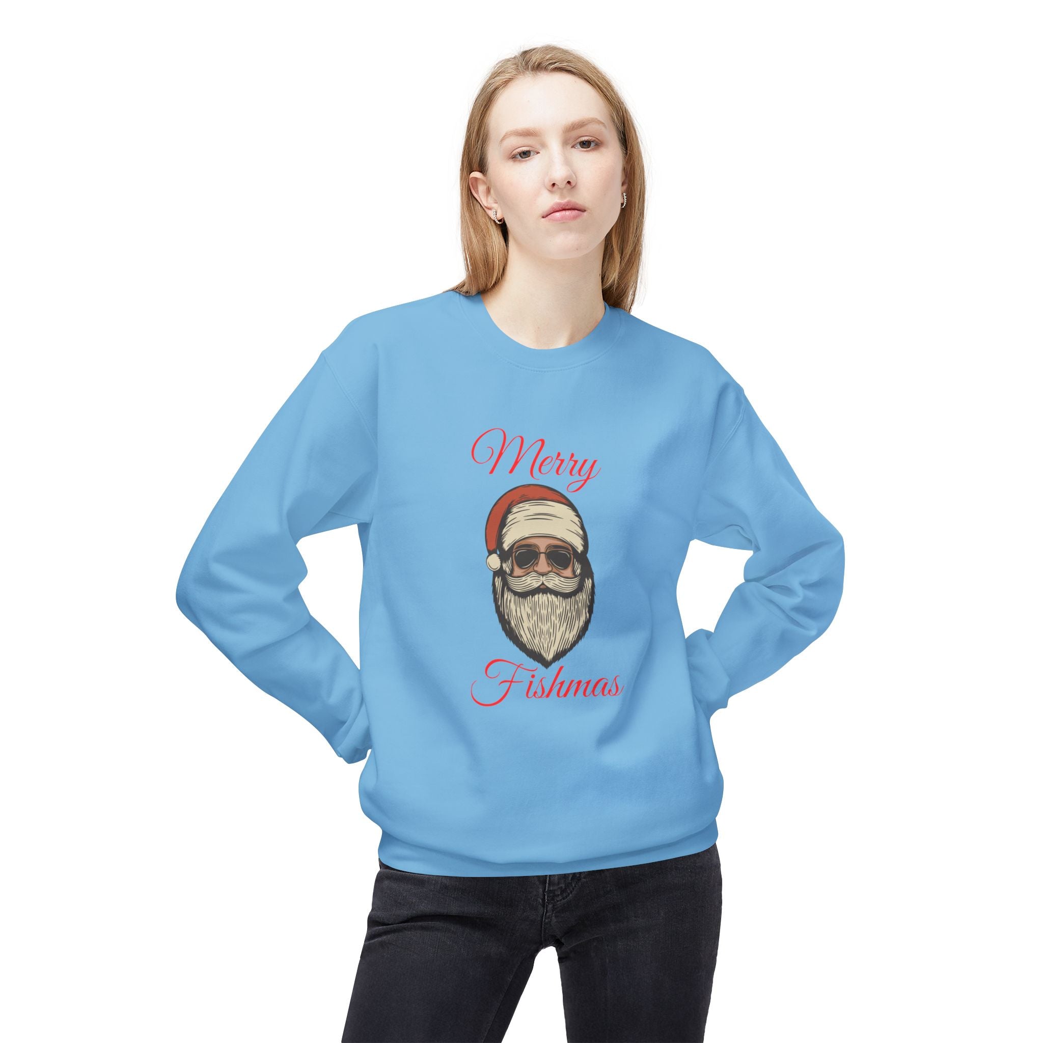 Merry Fishmas Sweatshirt — Santa Fish Holiday Crewneck