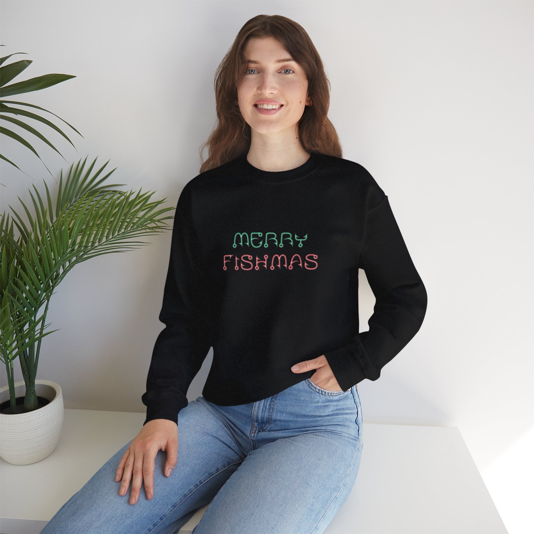 Sweatshirt — "Merry Fishmas" Pastel Holiday Crewneck
