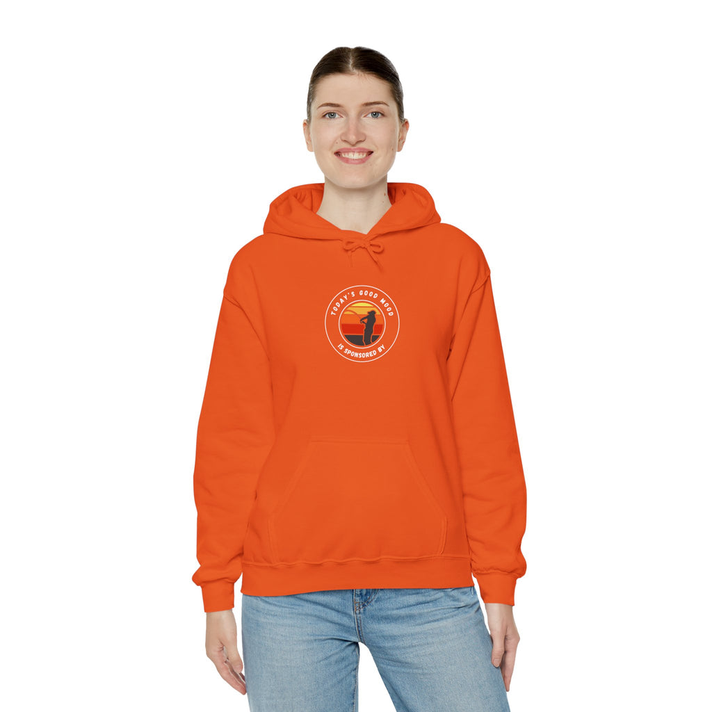 "Today's Good Mood Is Sponsored By Fishing" Retro-Inspired Unisex Hoodie with Cool Graphic Design
