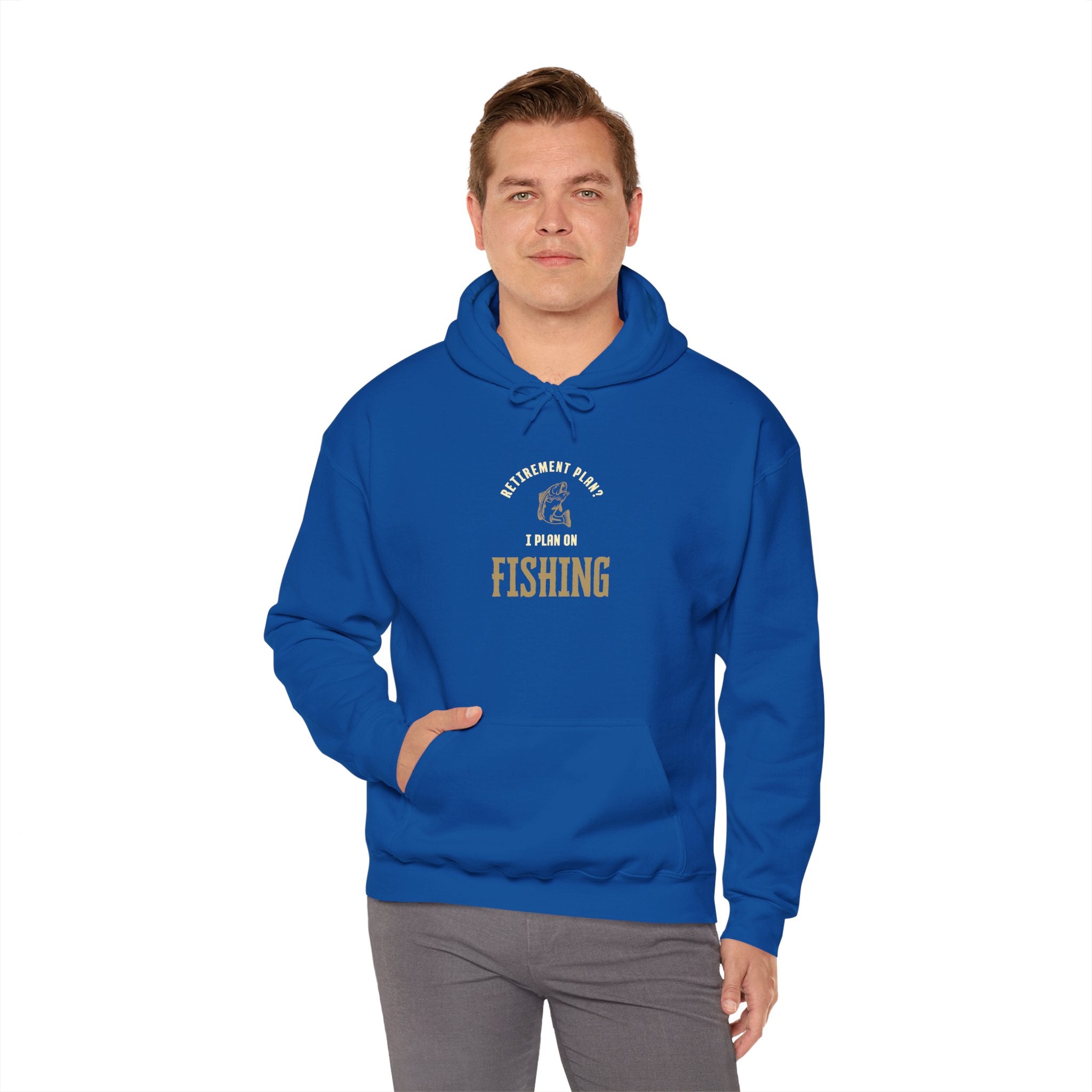 Fishing Enthusiast Hoodie – "Retirement Plan? I Plan on Fishing" Unisex Heavy Blend Sweatshirt