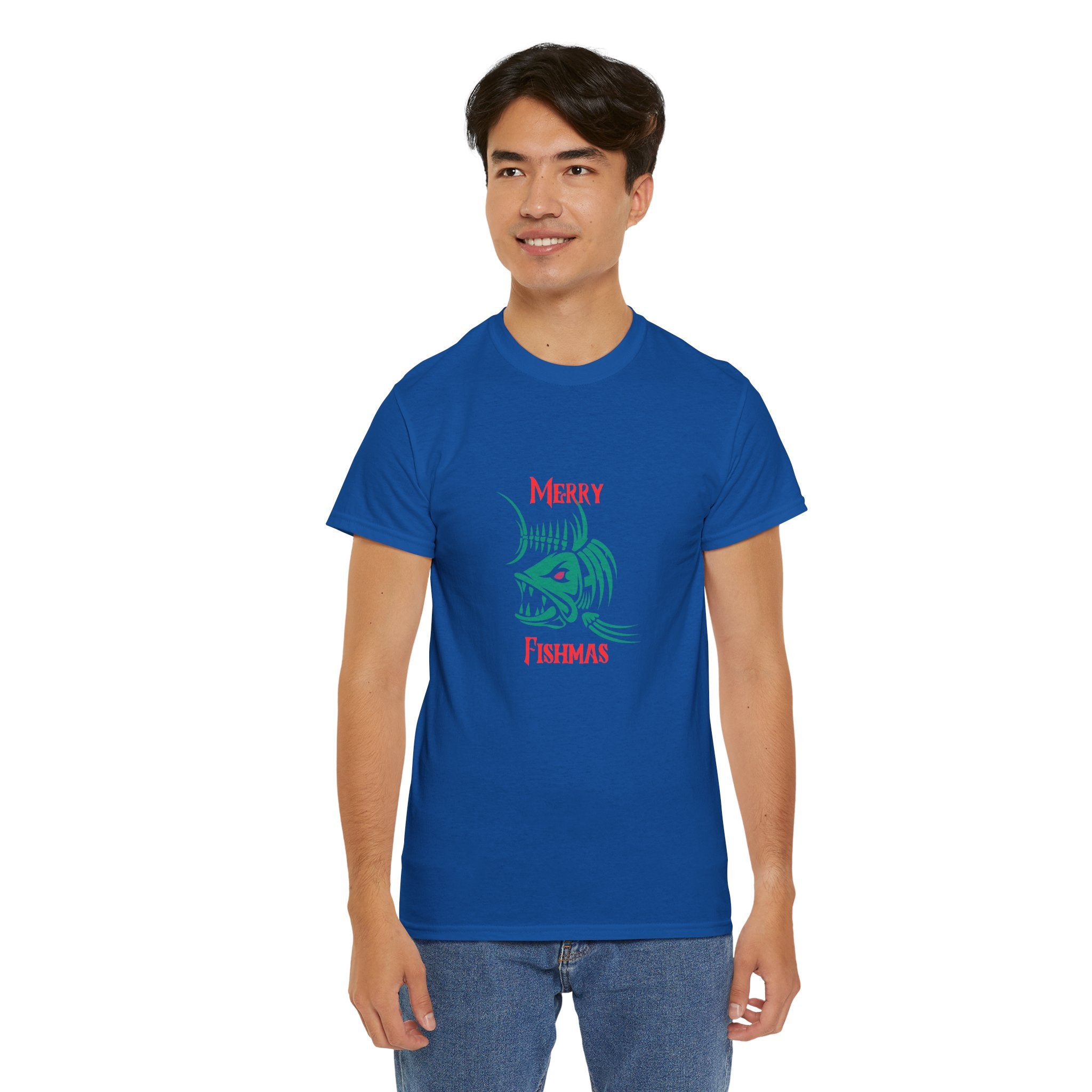 Fishmas Graphic Tee — "Merry Fishmas" Christmas Fishing T-Shirt