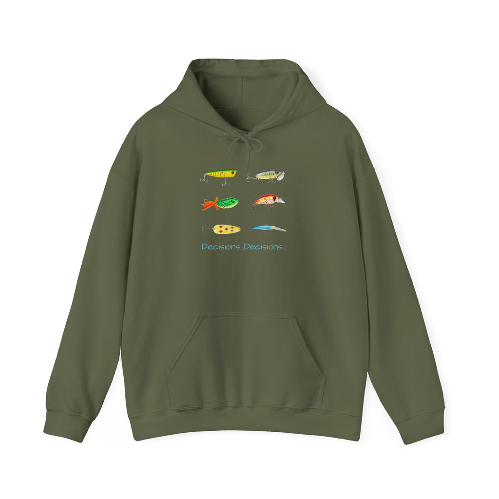 Fishing Enthusiast Hoodie - "Decisions...Decisions..."