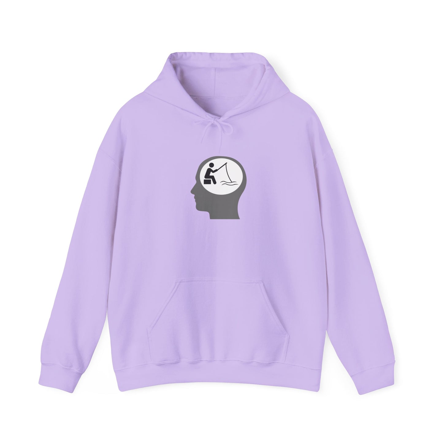 "Fishing On The Brain" Hoodie - Unisex Heavy Blend Sweatshirt with Relaxing Design
