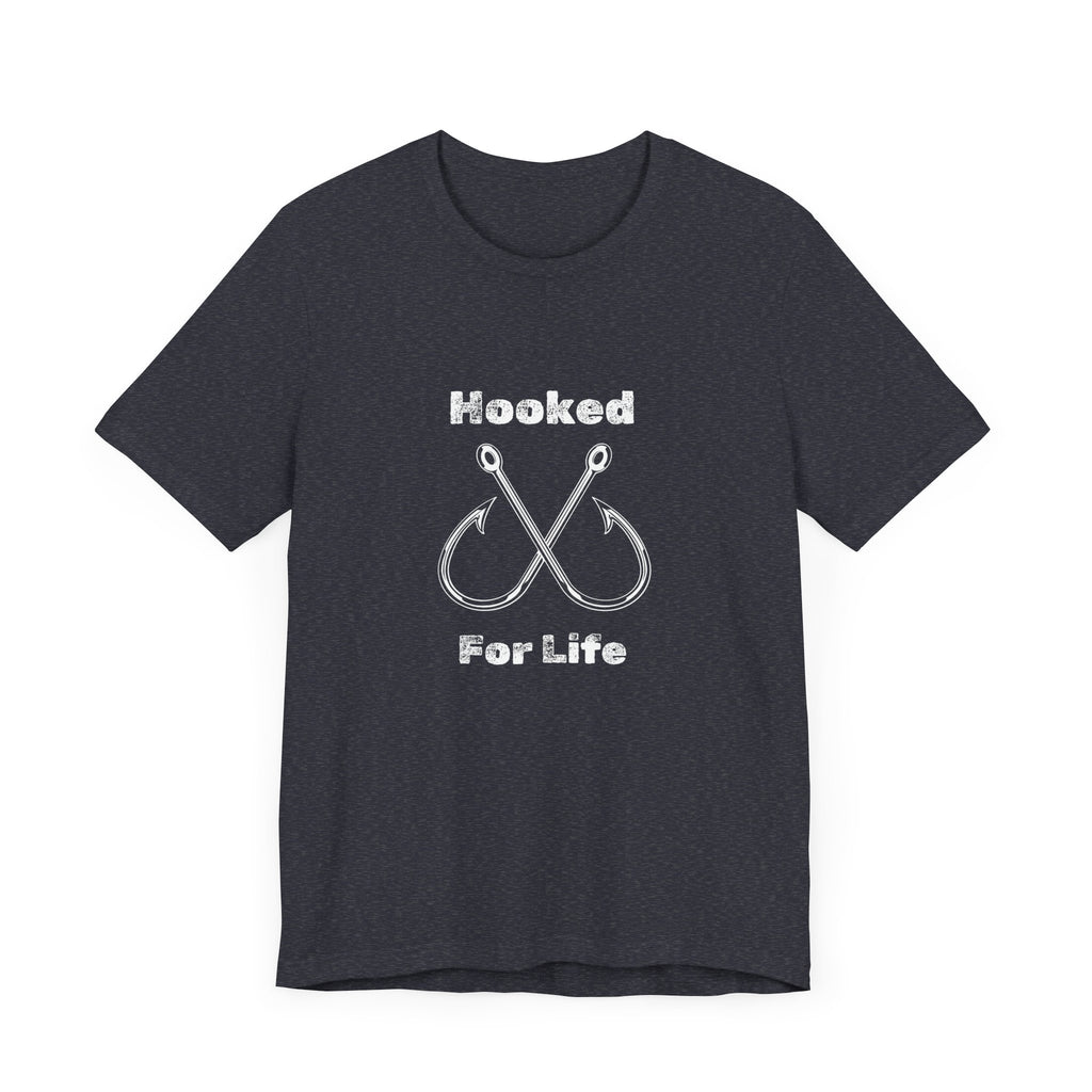 "Hooked for Life" Fishing Tee - Unisex Short Sleeve Shirt Express Delivery available.