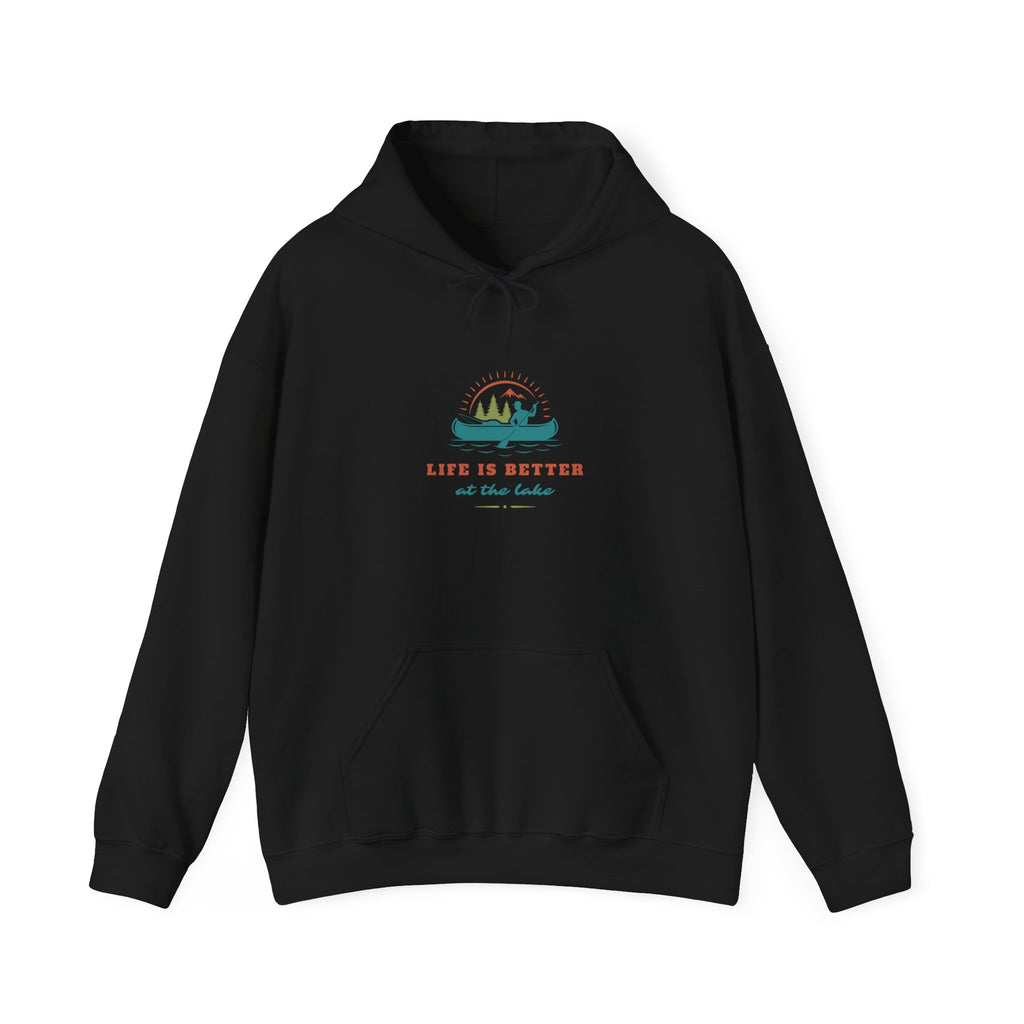 "Life Is Better at the Lake" Hoodie — Cozy Lake Cabin Hooded Sweatshirt