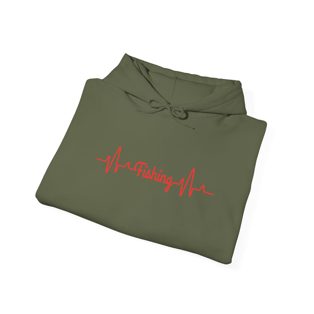 "Fishing Heartbeat" Unisex Hooded Sweatshirt
