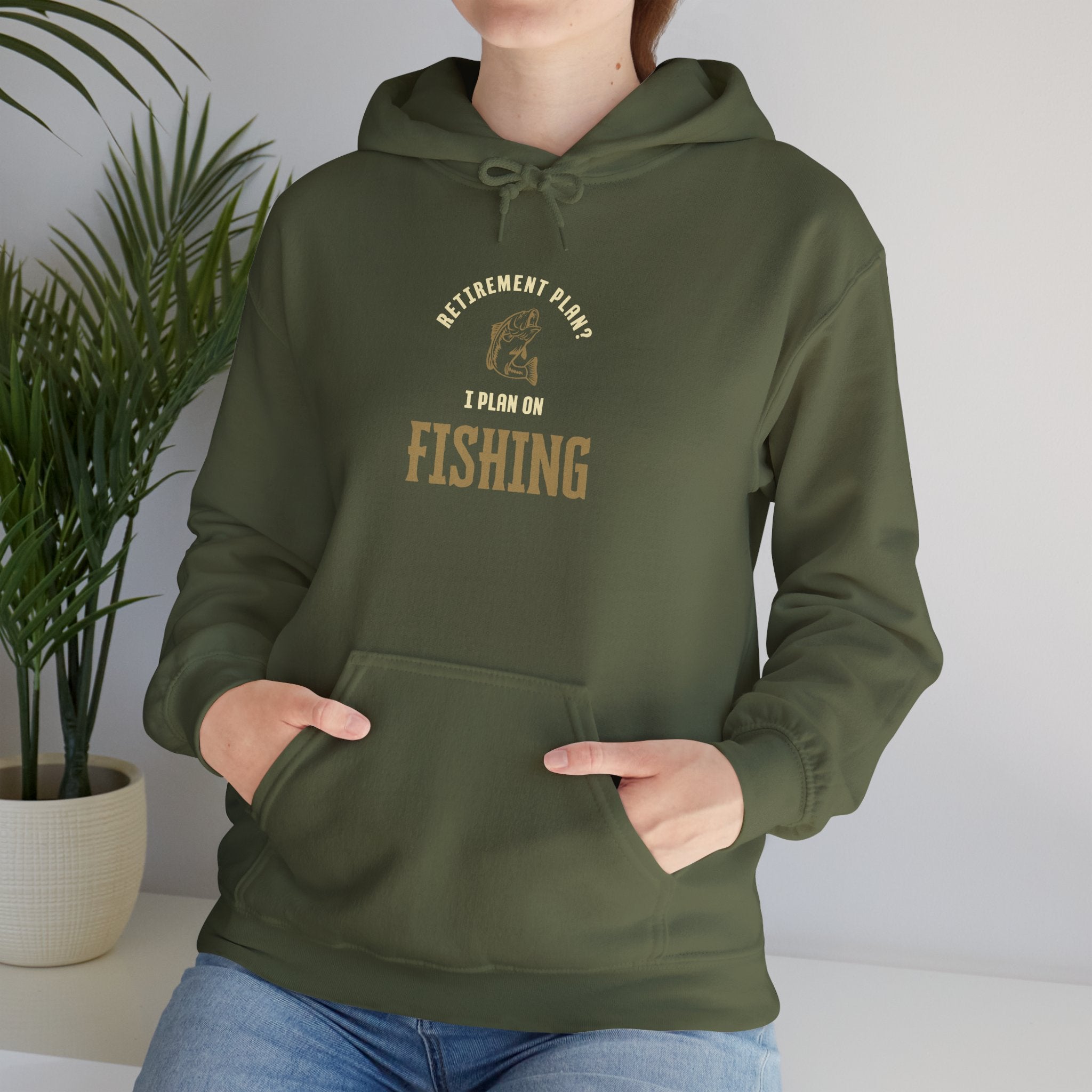Fishing Enthusiast Hoodie – "Retirement Plan? I Plan on Fishing" Unisex Heavy Blend Sweatshirt