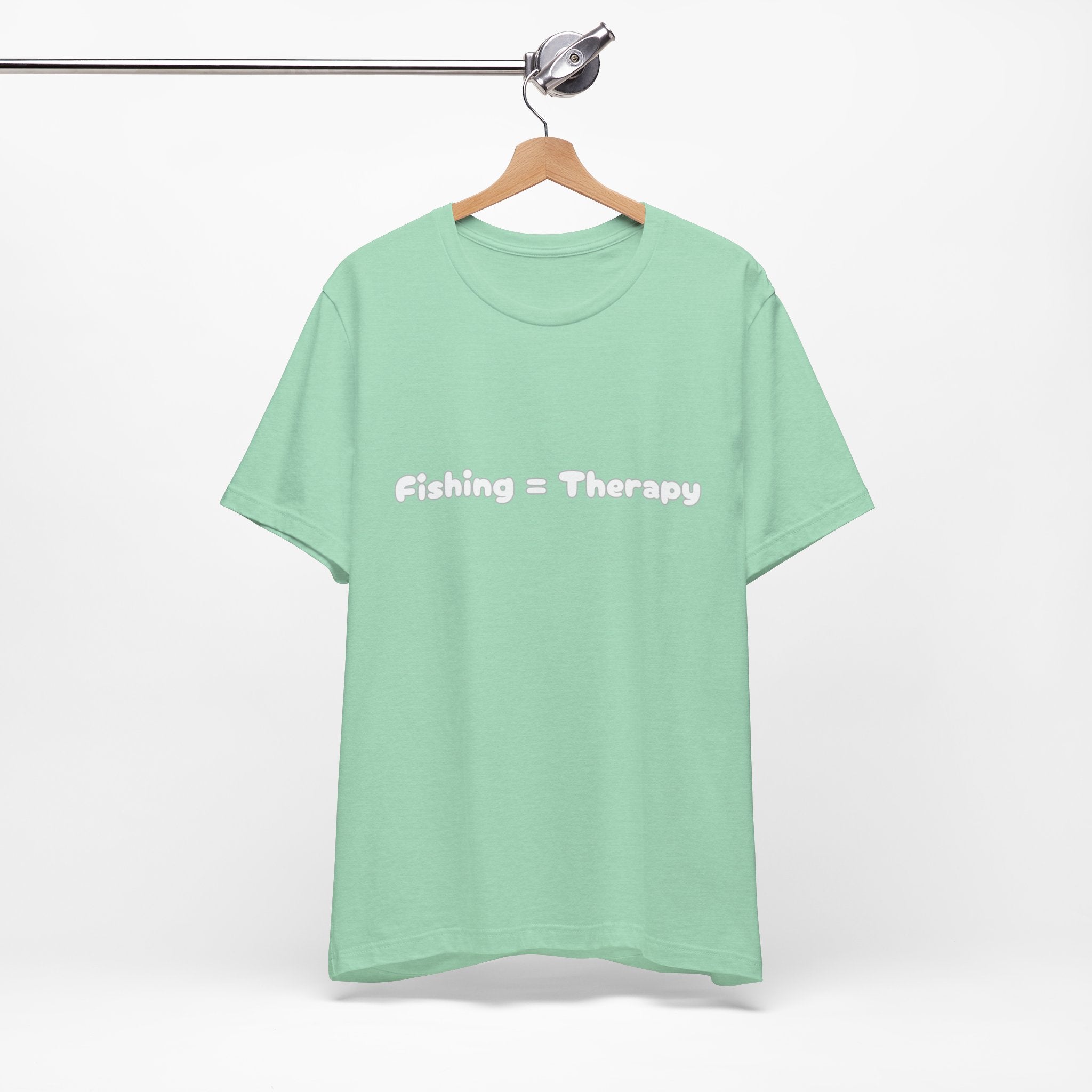 Unisex  "Fishing = Therapy" Jersey Short Sleeve Tee.