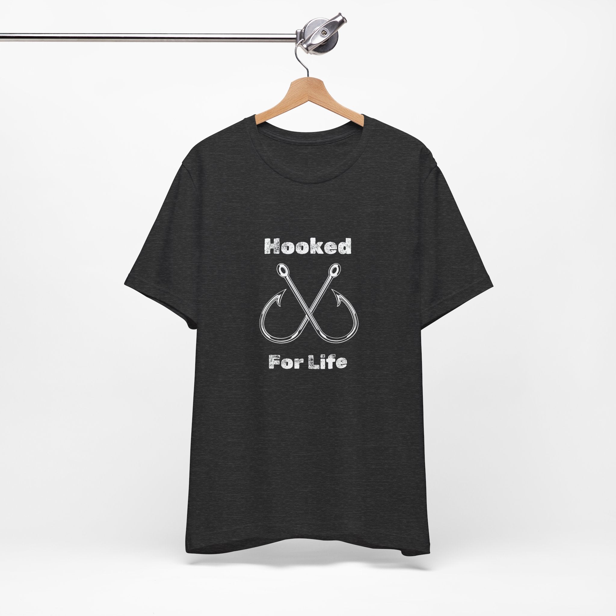"Hooked for Life" Fishing Tee - Unisex Short Sleeve Shirt Express Delivery available.