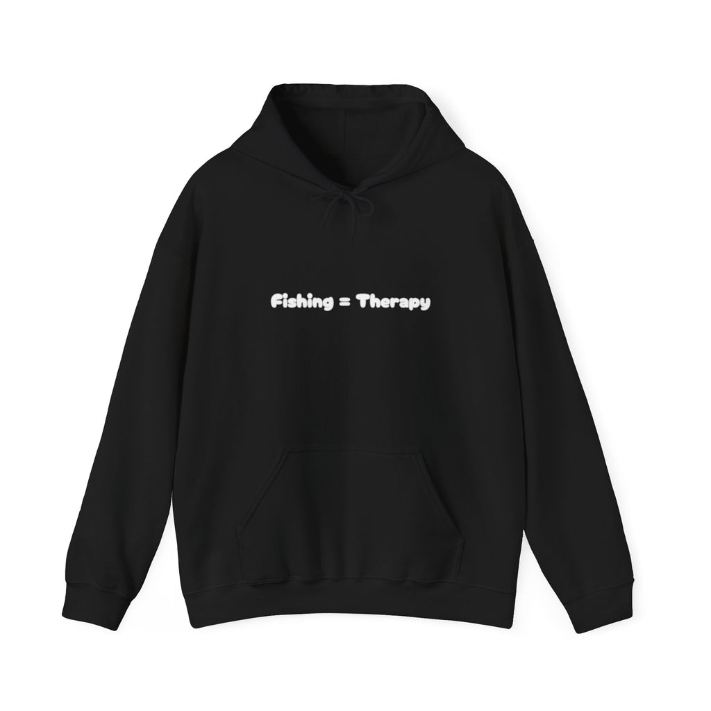 "Fishing = Therapy" Unisex Heavy Blend Hoodie - Perfect Gift for Anglers & Outdoor Lovers