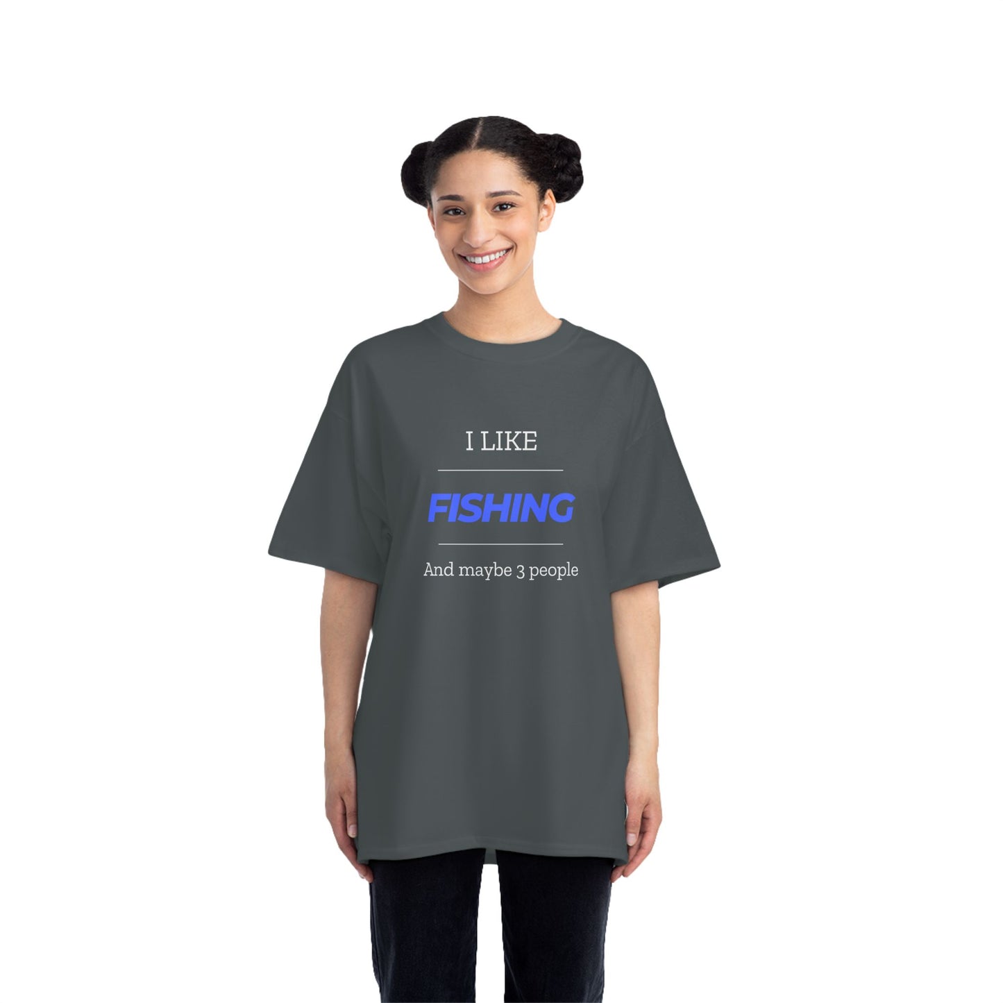 "I Like Fishing and Maybe 3 People" Beefy-T®  Short-Sleeve T-Shirt. #fishing #fish #fisherman #outdoors #dadgift