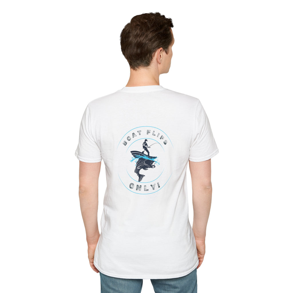 "BFO: Boat Flips Only" Unisex Softstyle T-Shirt - Perfect for Fishing Enthusiasts