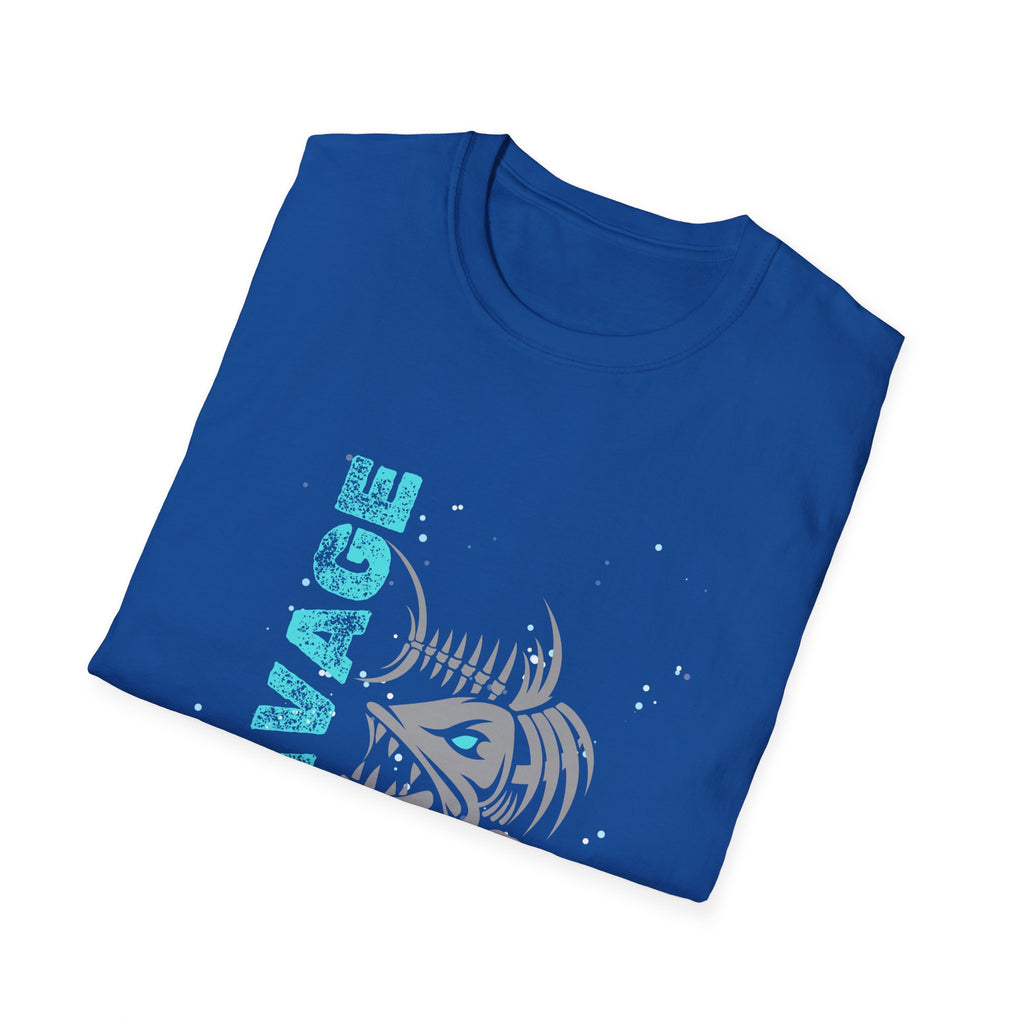 Savage Skeleton Fish Unisex Softstyle T-Shirt - Stylish and Comfortable Angler Apparel
