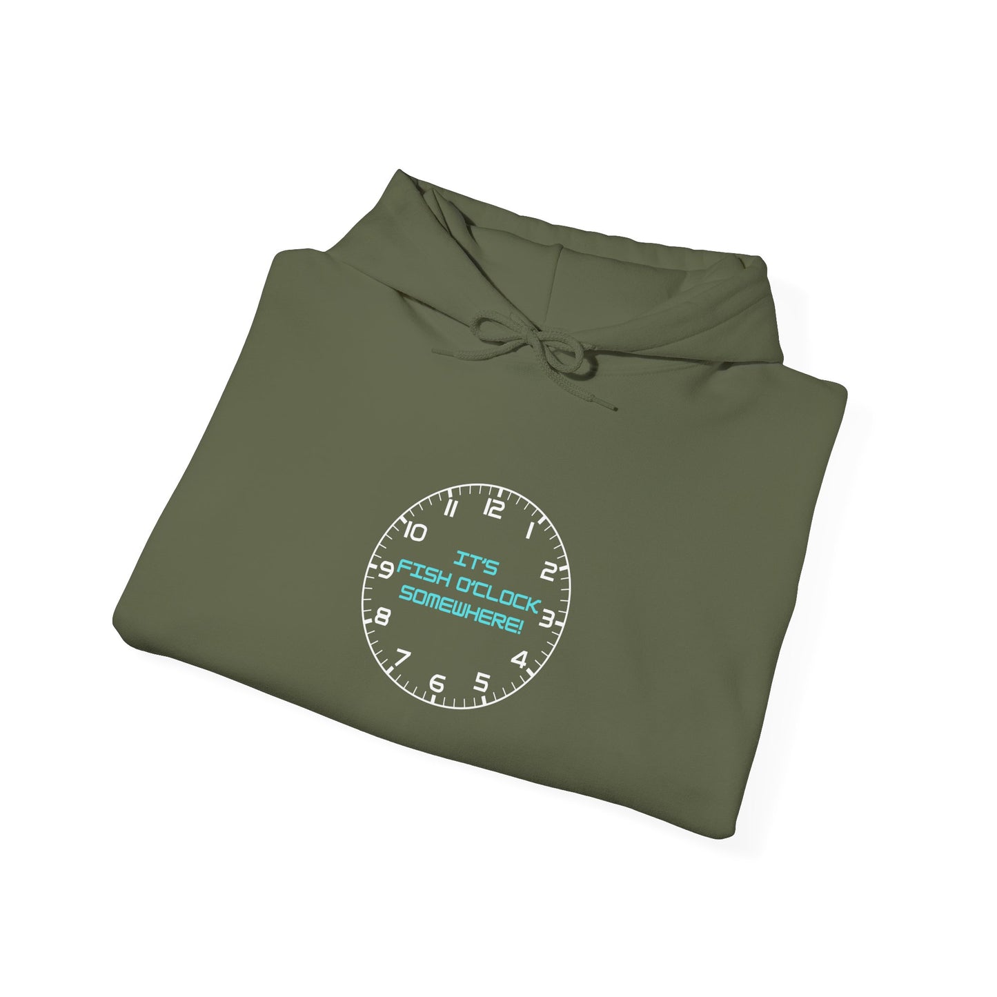 Funny Unisex Hooded Sweatshirt - "It's Fish O'Clock Somewhere" Design