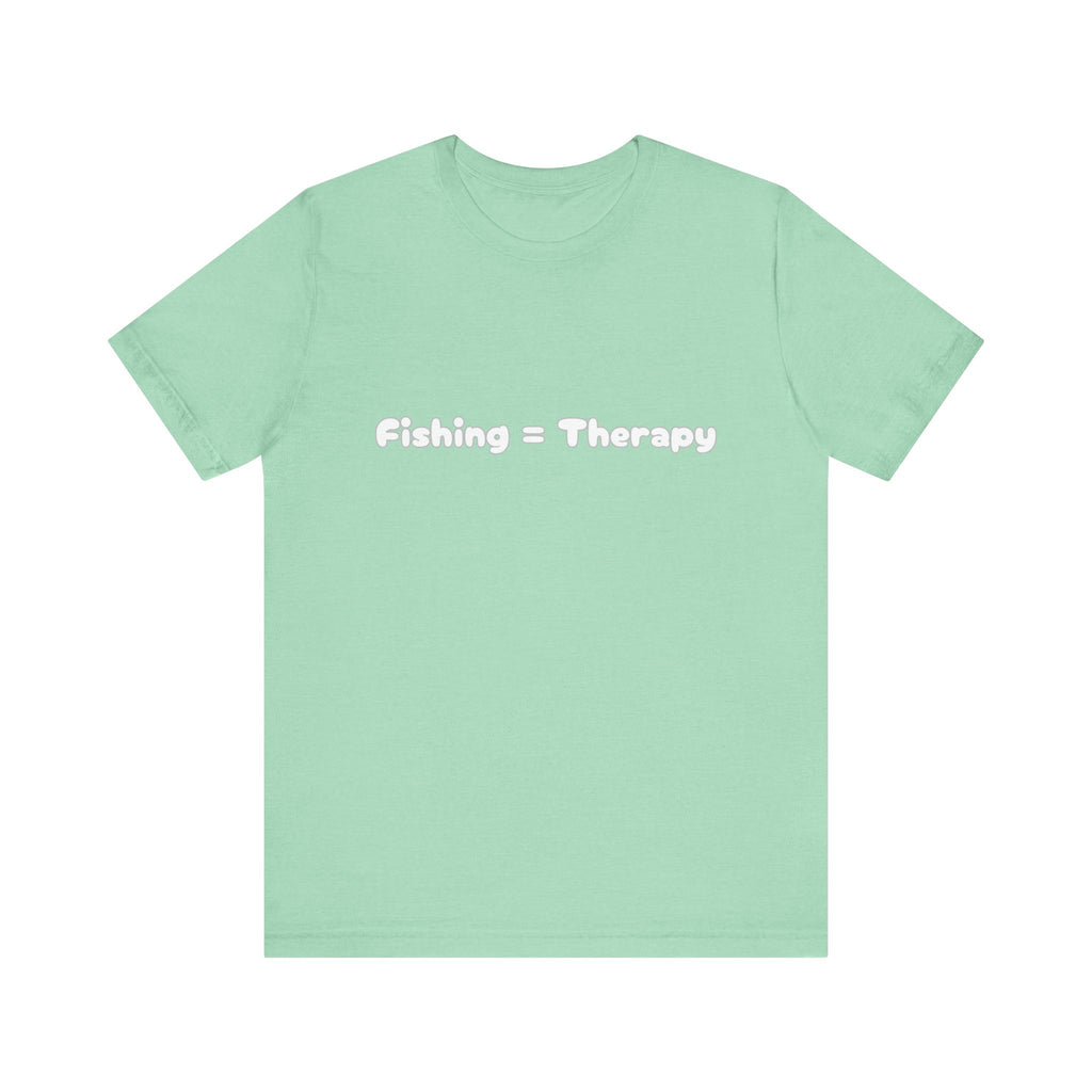 Unisex  "Fishing = Therapy" Jersey Short Sleeve Tee.