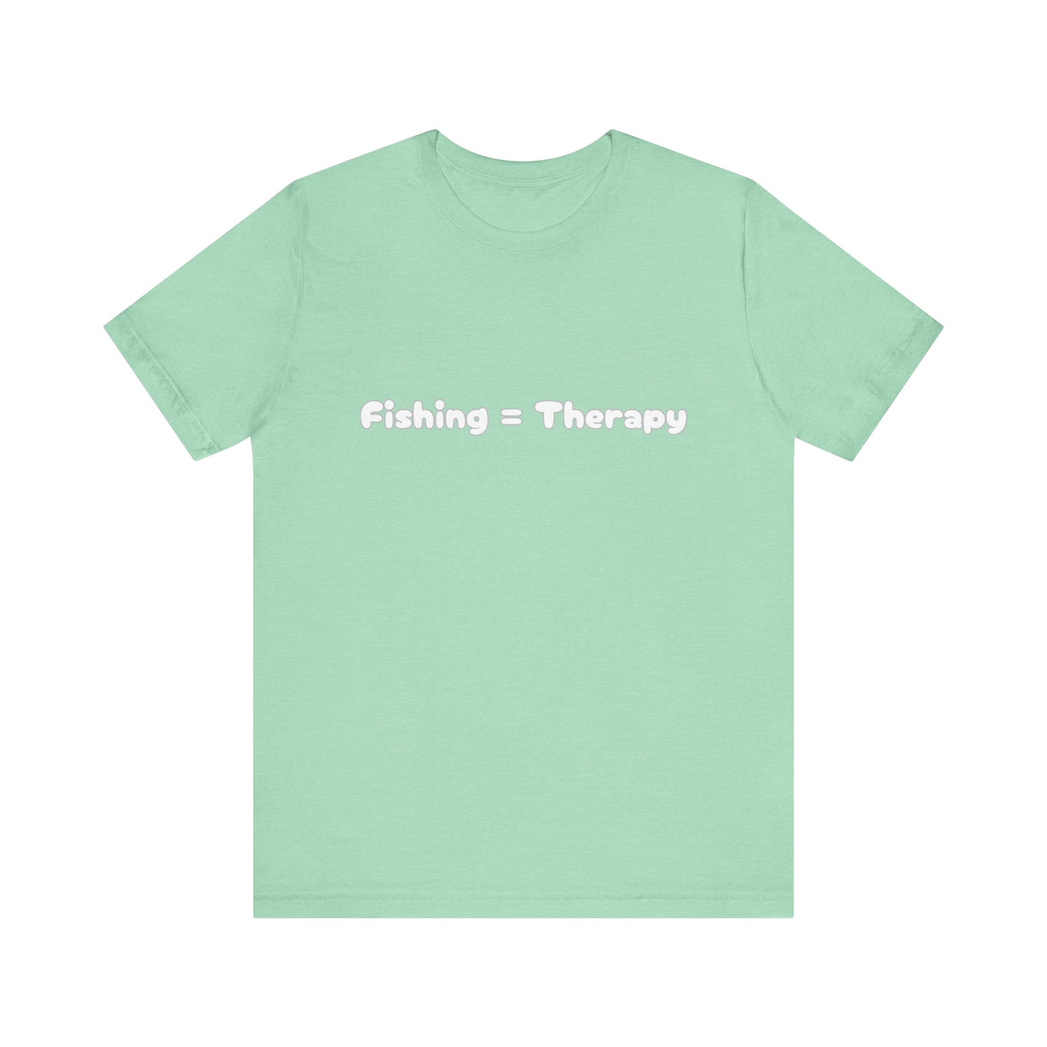 Unisex  "Fishing = Therapy" Jersey Short Sleeve Tee.