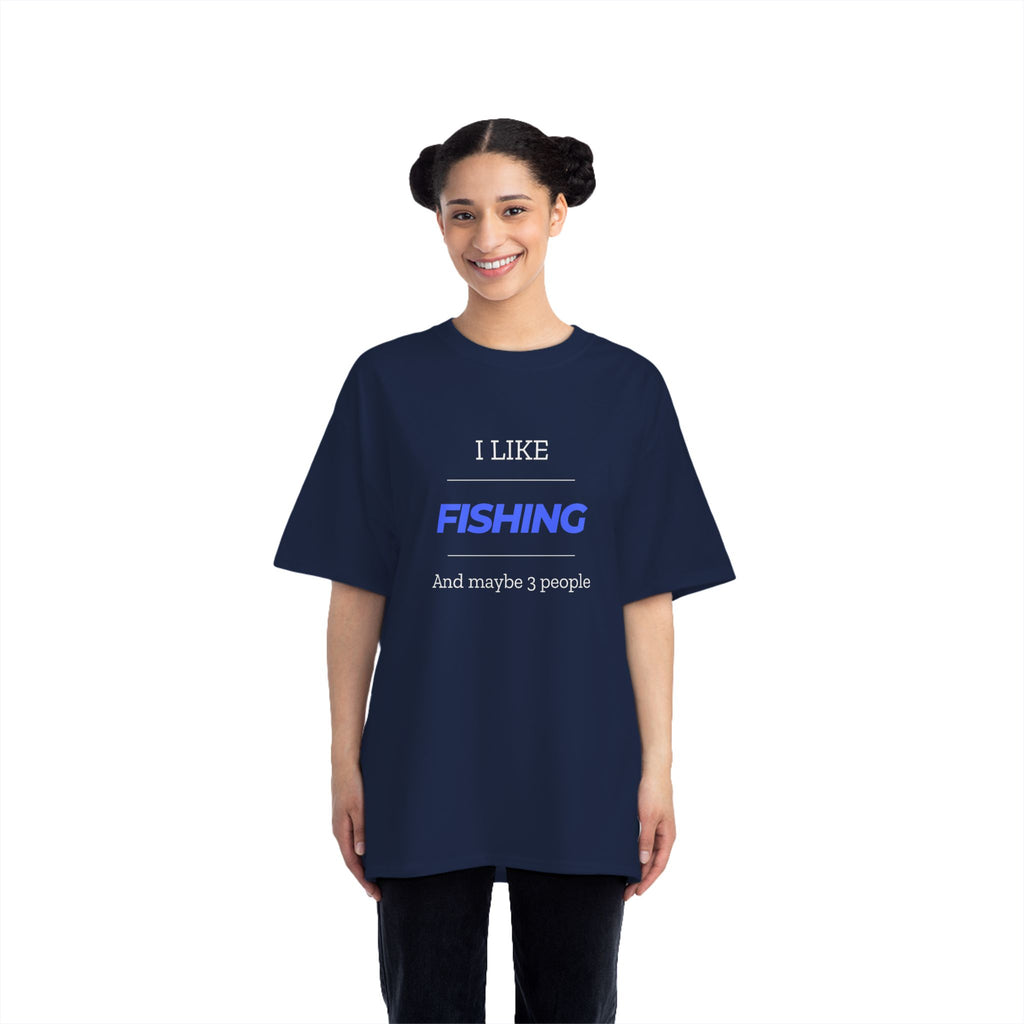 "I Like Fishing and Maybe 3 People" Beefy-T®  Short-Sleeve T-Shirt. #fishing #fish #fisherman #outdoors #dadgift