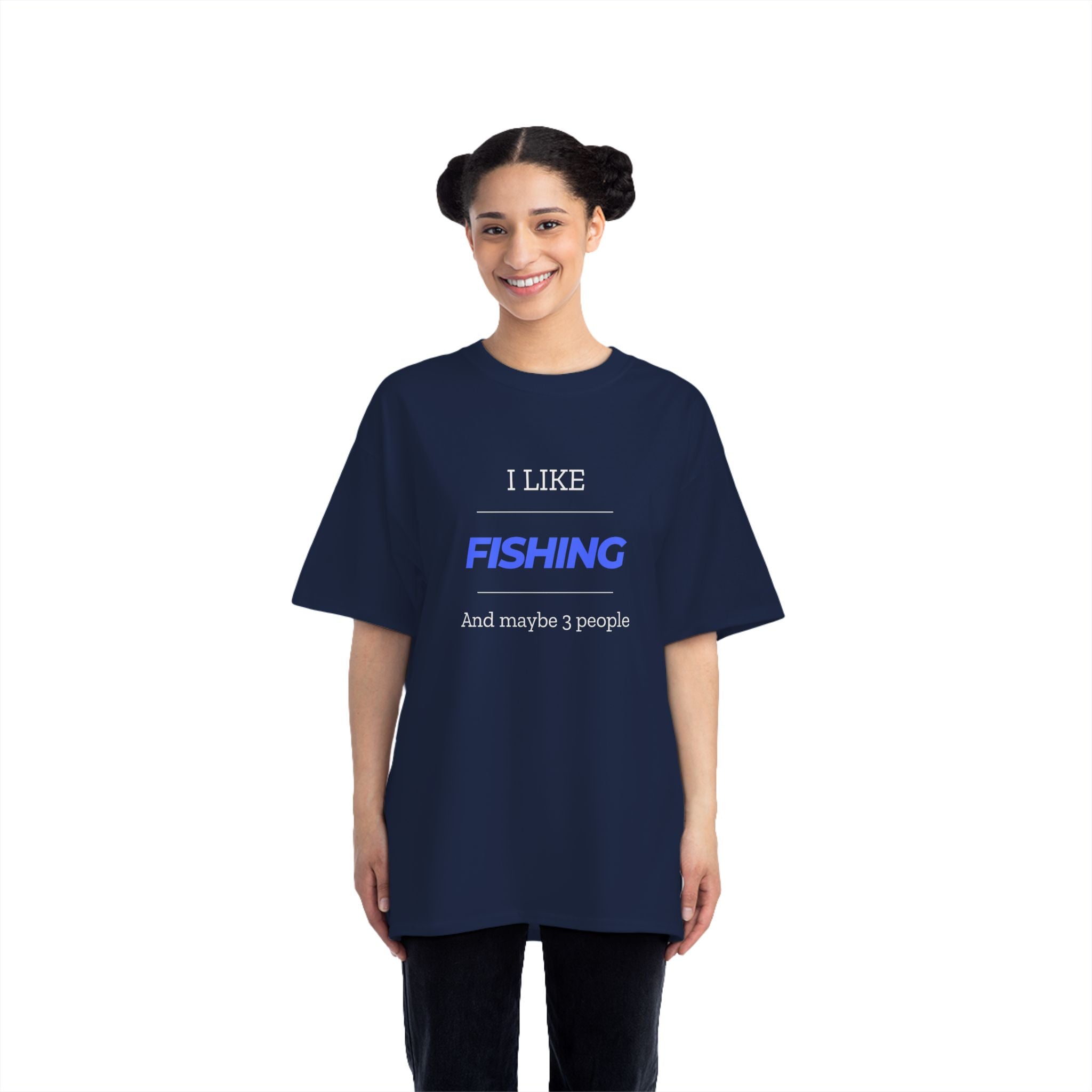 "I Like Fishing and Maybe 3 People" Beefy-T®  Short-Sleeve T-Shirt. #fishing #fish #fisherman #outdoors #dadgift