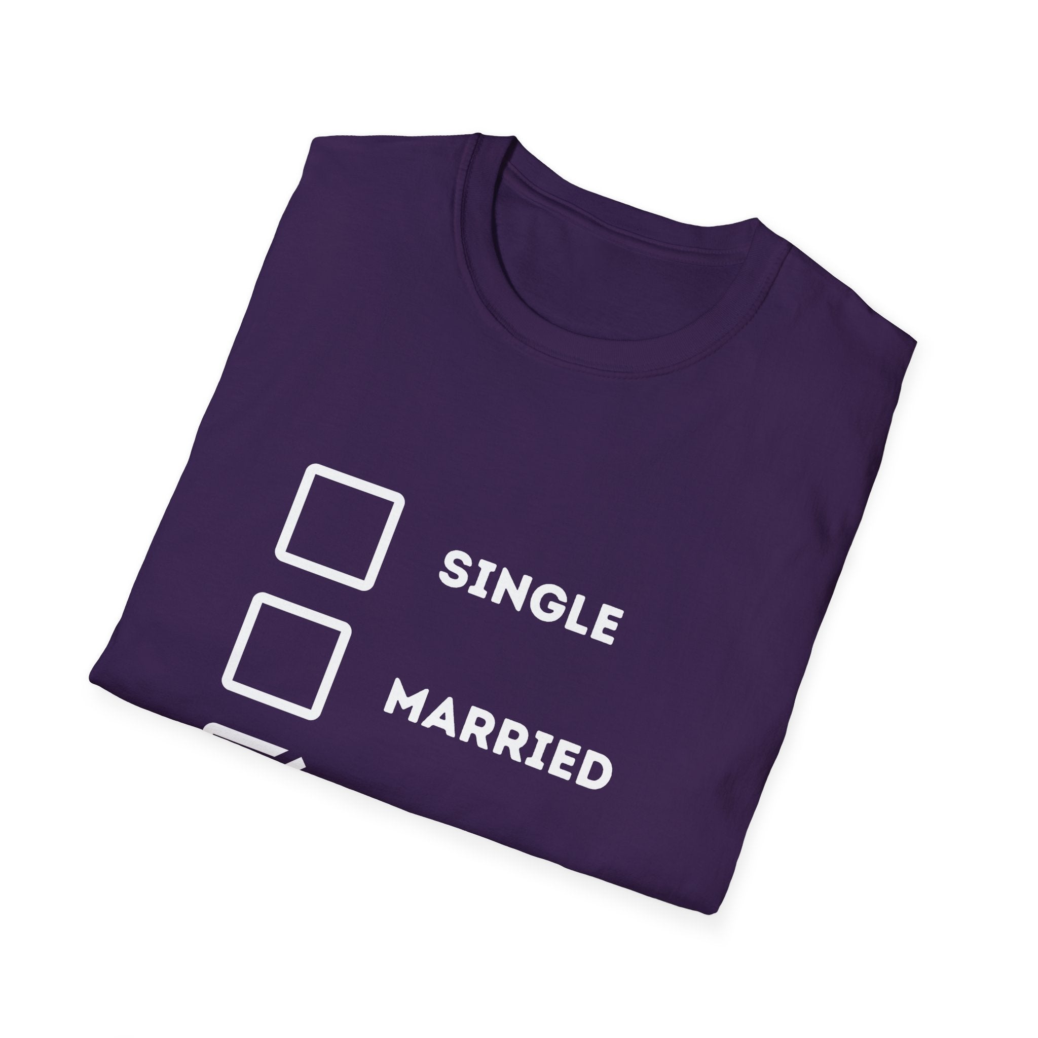 Unisex Softstyle "Single Married Fishing Check Box" T-Shirt - Comfortable Everyday Wear