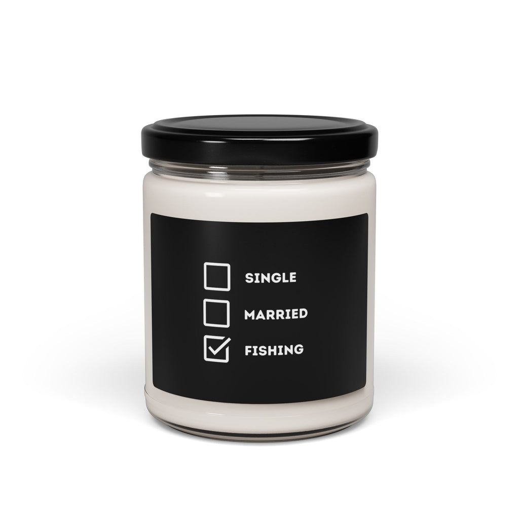 "Single, Married, Fishing Check Box" Scented Soy Candle - Perfect Gift for Anglers
