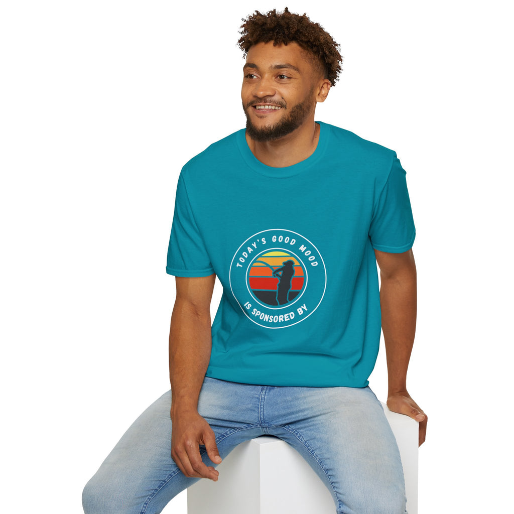 "Today's Good Mood Is Sponsored By Fishing" Unisex Softstyle T-Shirt.