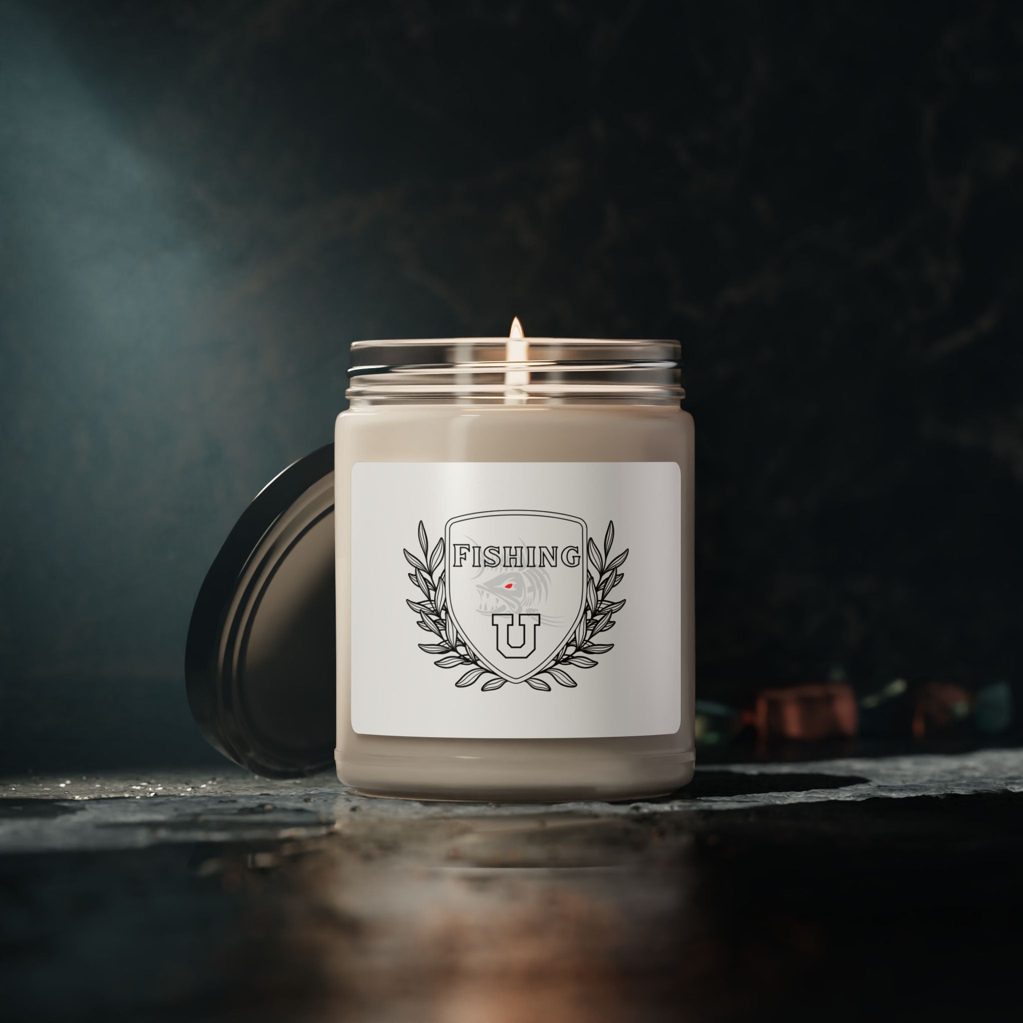 "Fishing University" Funny Fishing Soy Candle (9oz) — Gift for Anglers
