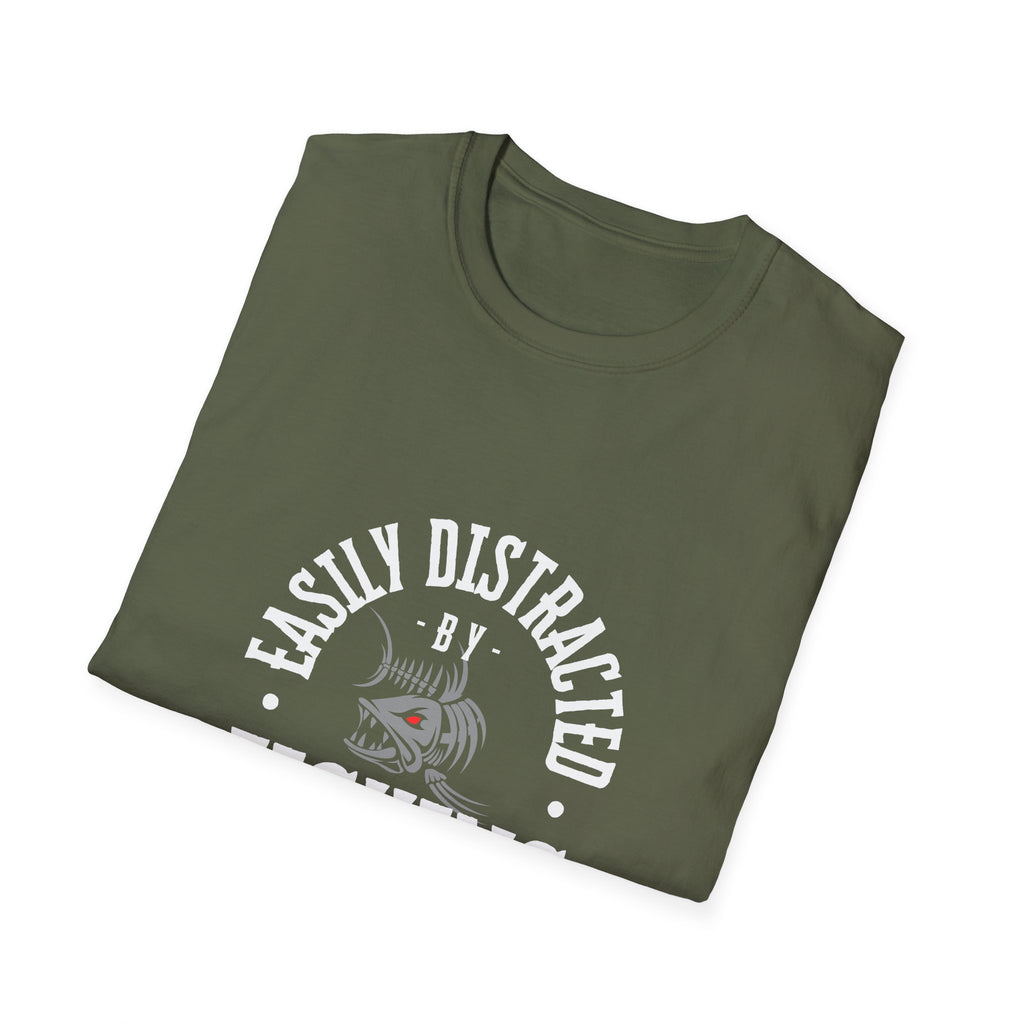 "Easily Distracted by Fishing" Unisex Softstyle T-Shirt